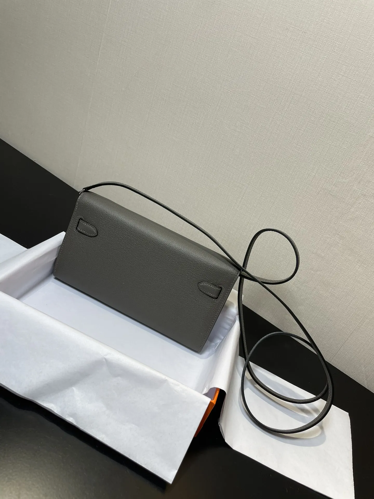 Hermès Kelly 锡器灰 Epsom掌纹牛皮 斜挎包