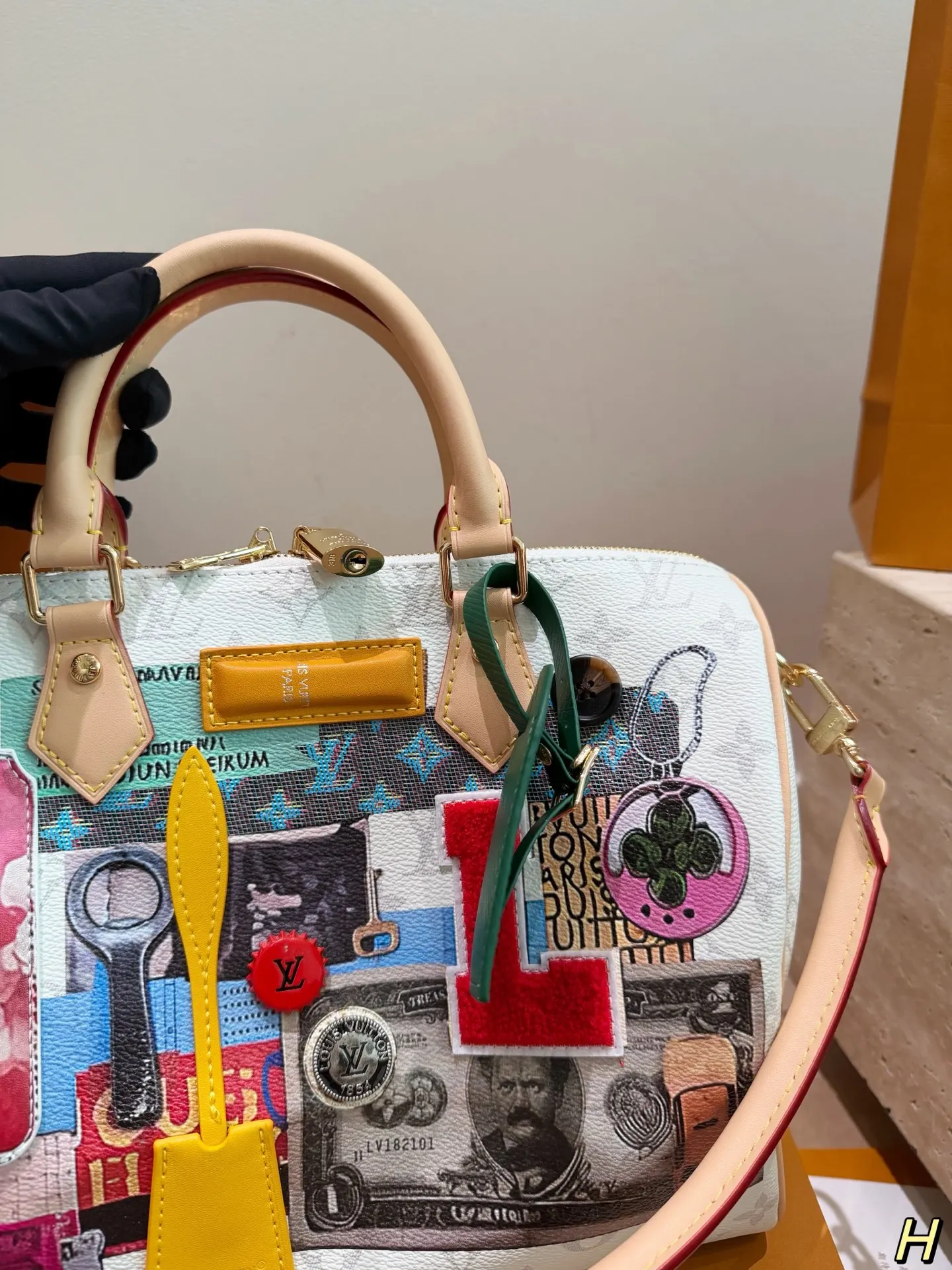 Louis Vuitton Speedy 米色 Monogram 手提包