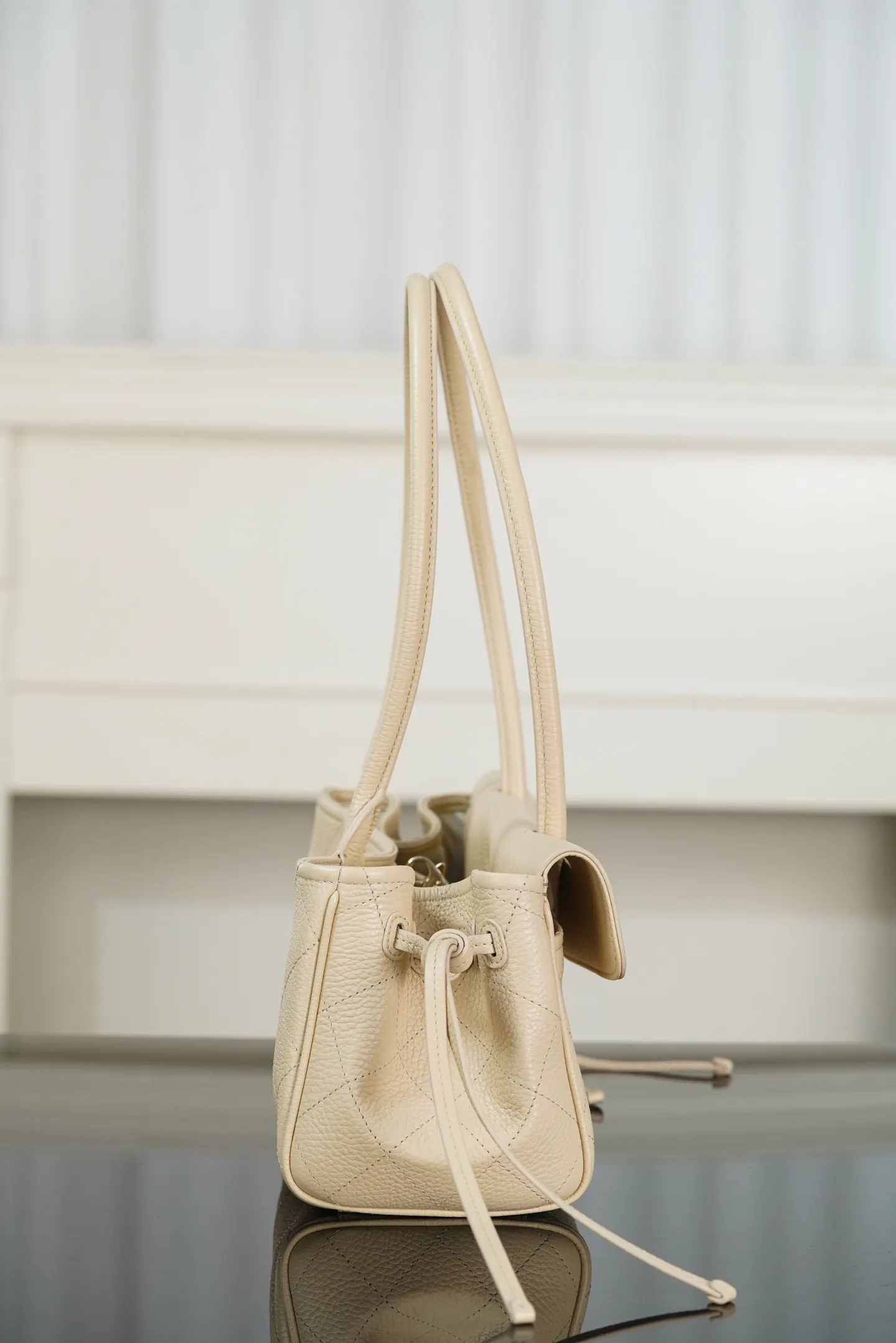 Beige Backpack Leather