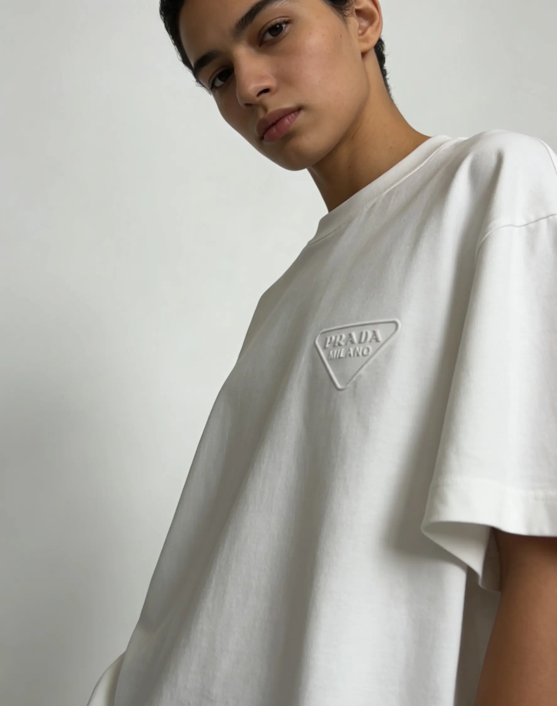 Prada T-Shirt Cotton Triangle Logo