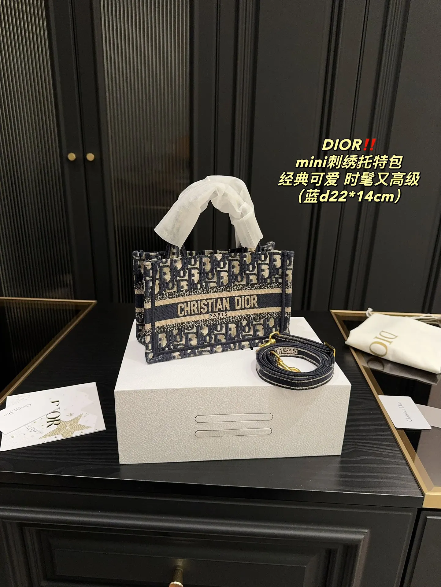 Dior 尺寸 mini刺绣托特包 复 大容量托特款