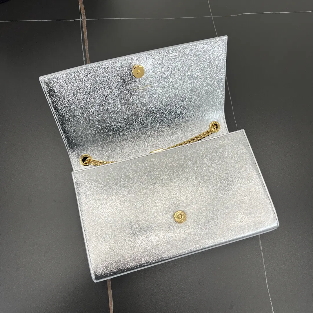 Silver Gold Chain Bag Leather