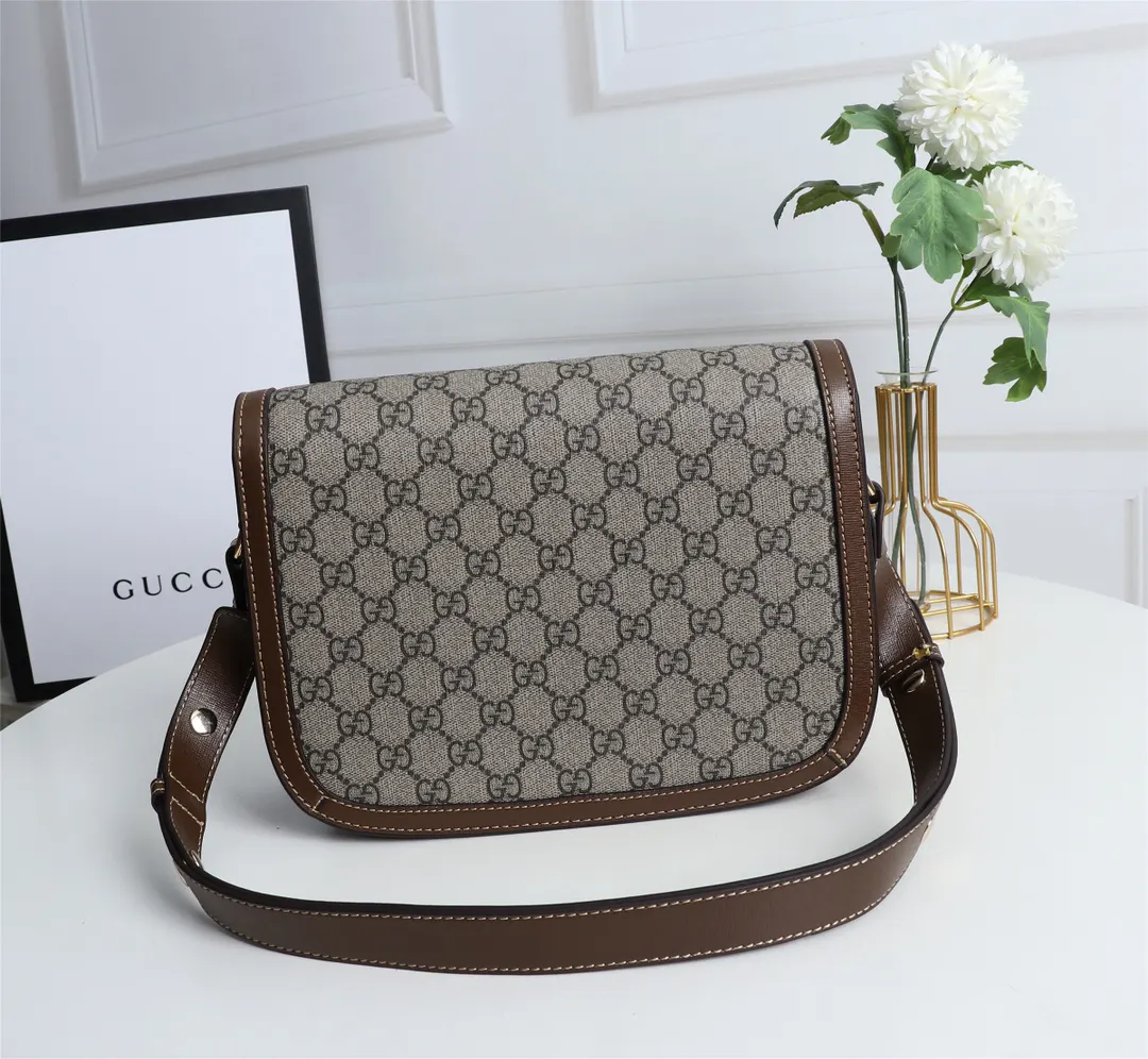Gucci Horsebit 1955 老花马衔扣肩背包 单肩斜挎
