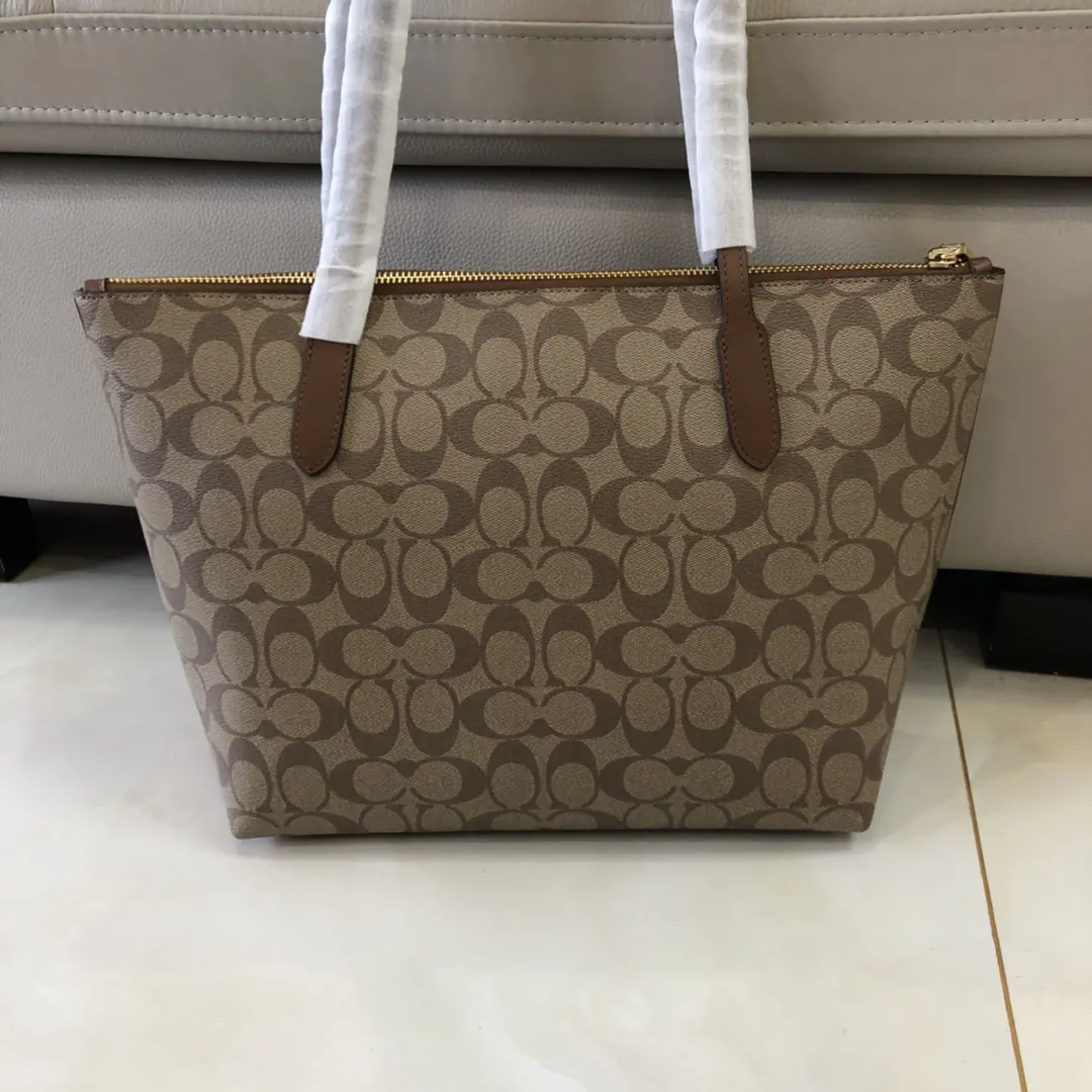 牛皮 C原 拉链托特购物袋 牛皮 經典PVC 托特包 大容量托特款