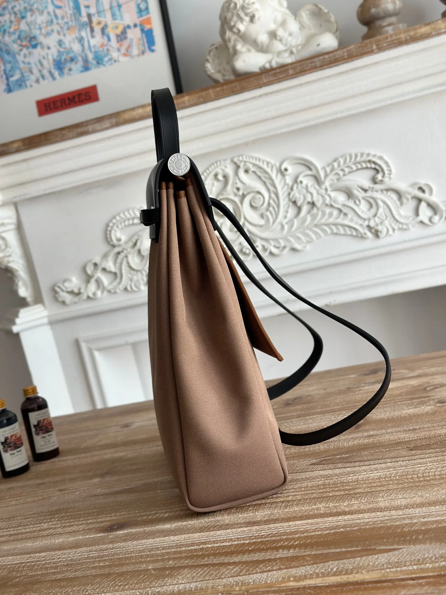 Hermès Herbag 牛皮 双肩包 轻便通勤