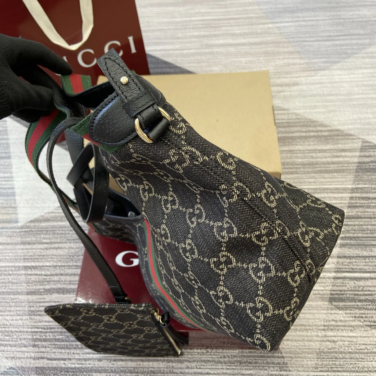 Gucci 牛仔 手提包 通勤手提款