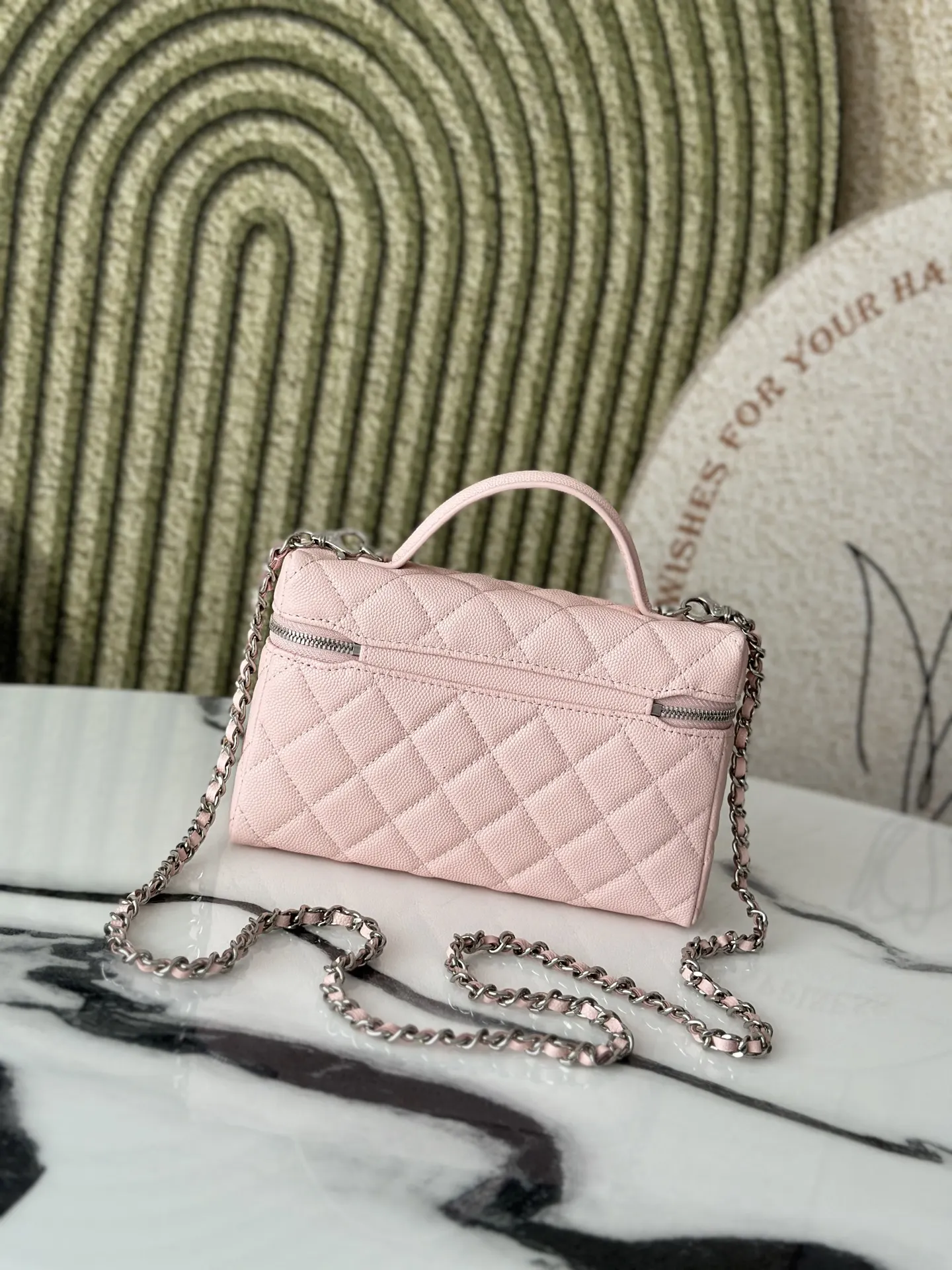 Pink Cosmetic Pouch Leather