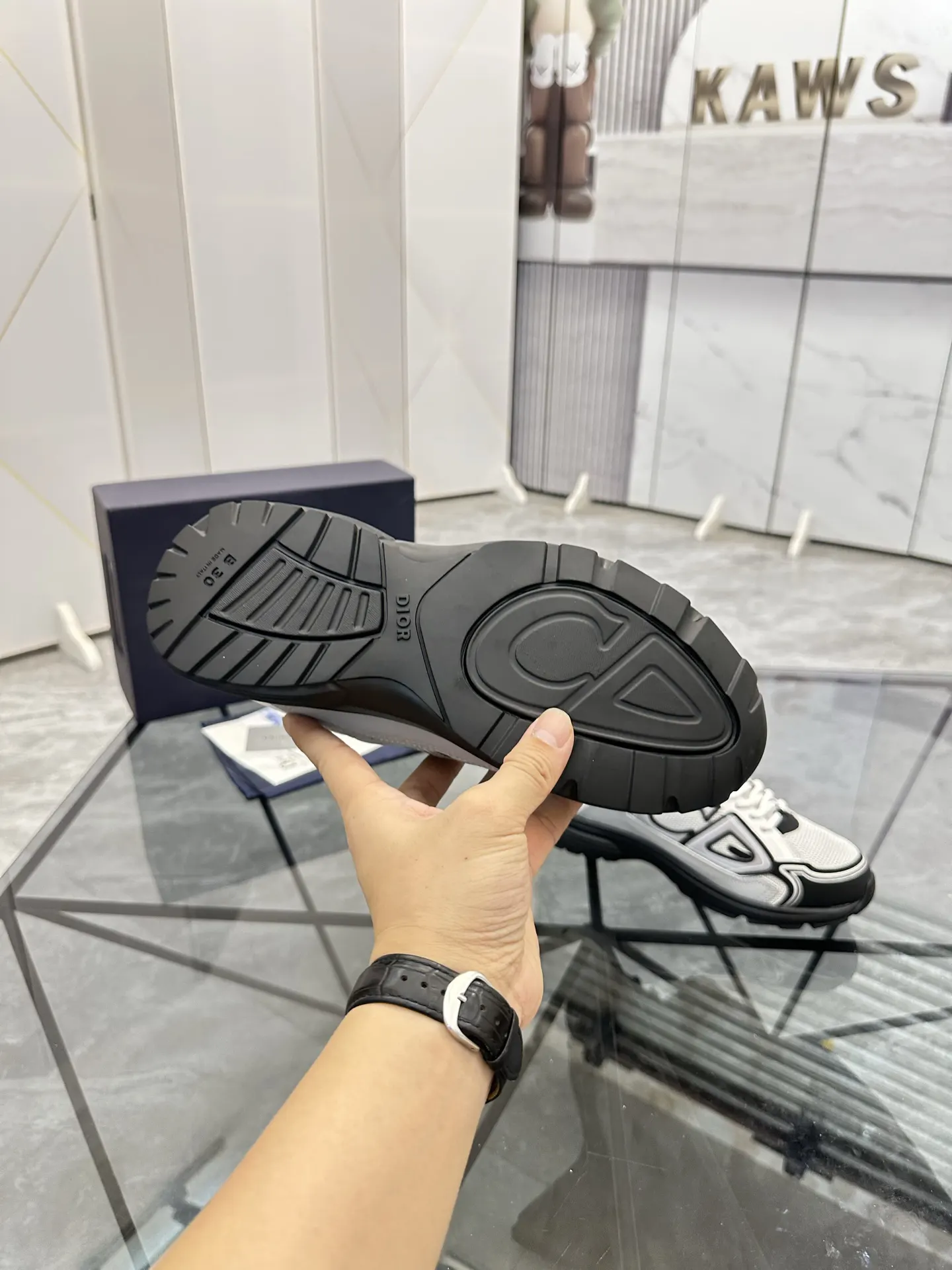 Dior 黑色 皮革 运动鞋