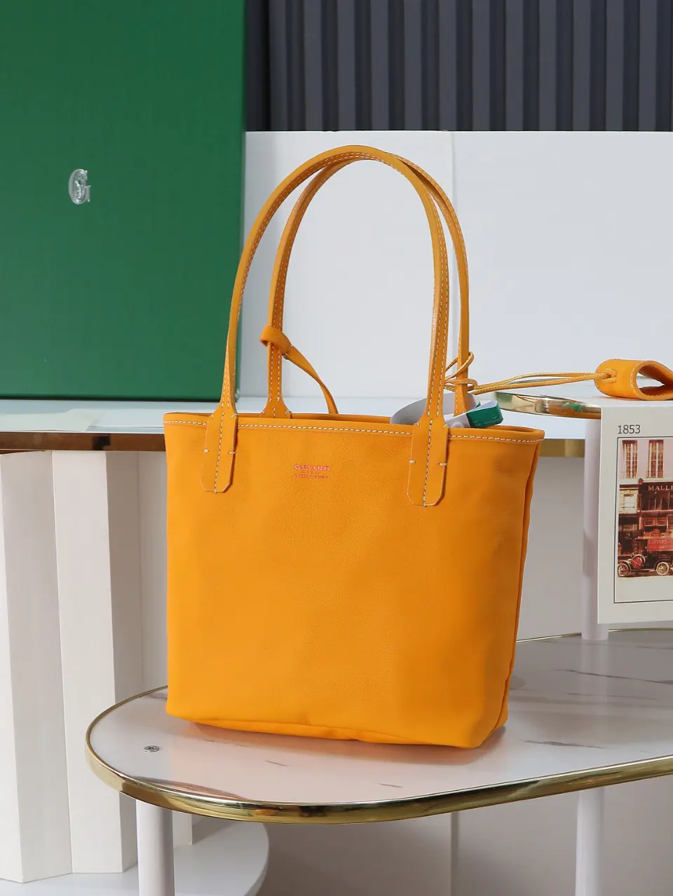 Goyard 黃色 小牛皮 手提包 通勤手提款