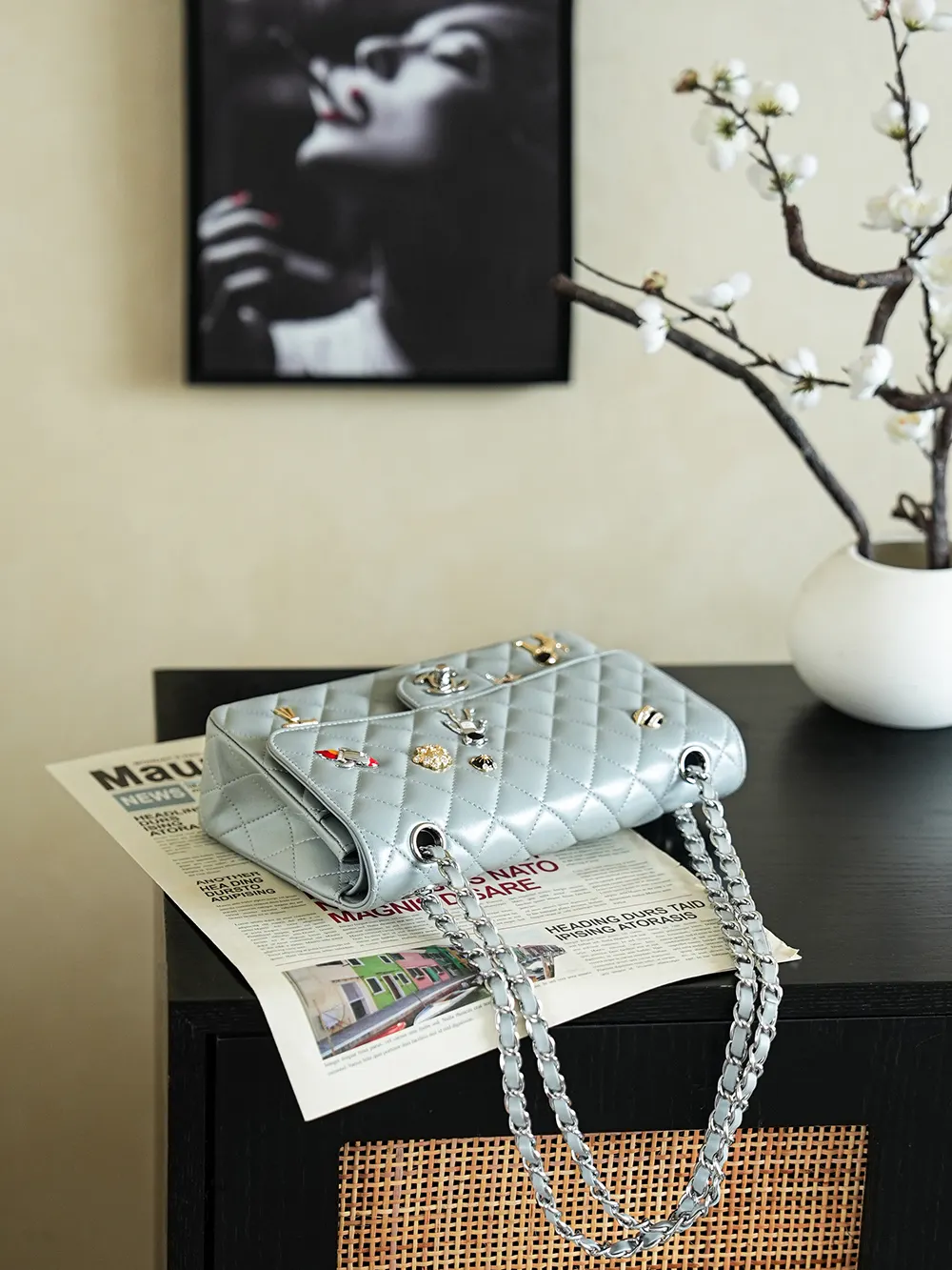 Gray Chain Bag