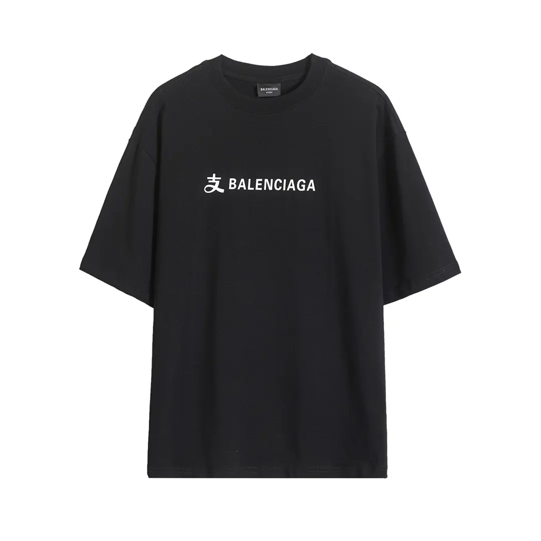 Balenciaga 26SS 黑色 印花 水洗 短袖T恤