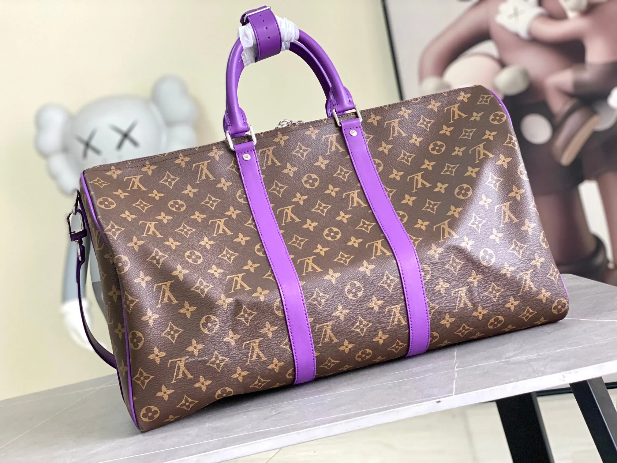 Keepall 金色 牛皮 旅行包 大容量旅行款