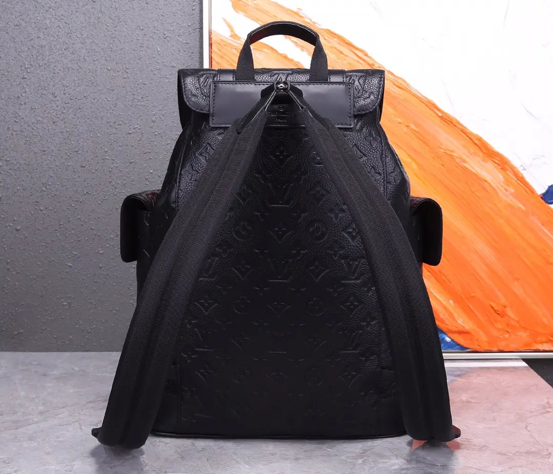 LV 黑色 银色 牛皮 双肩包 实用双肩款