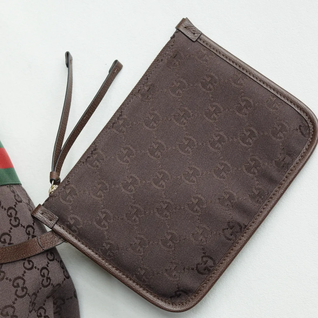 Brown Gold Clutch Bag Canvas