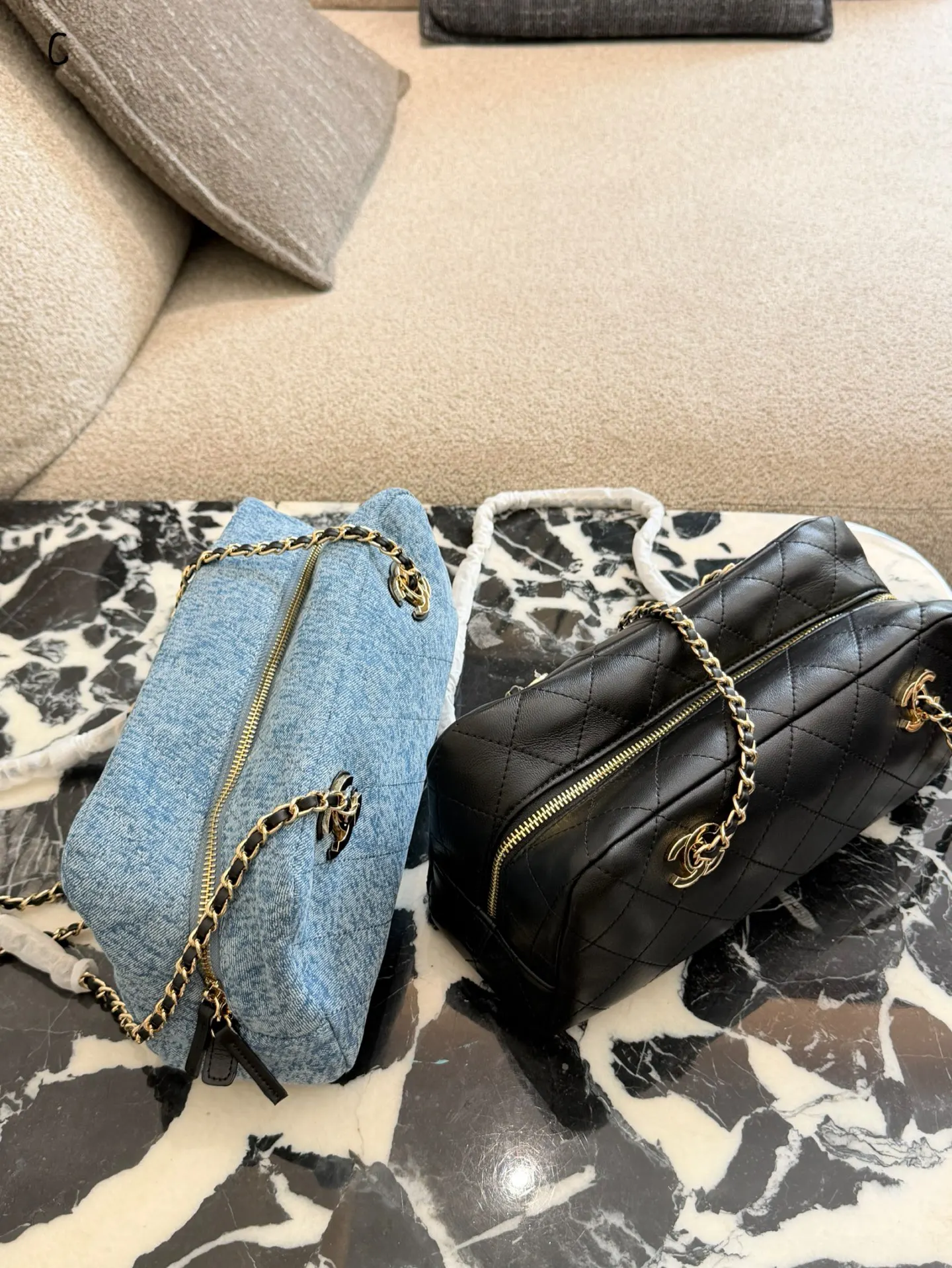 Chanel Blue Chain Bag