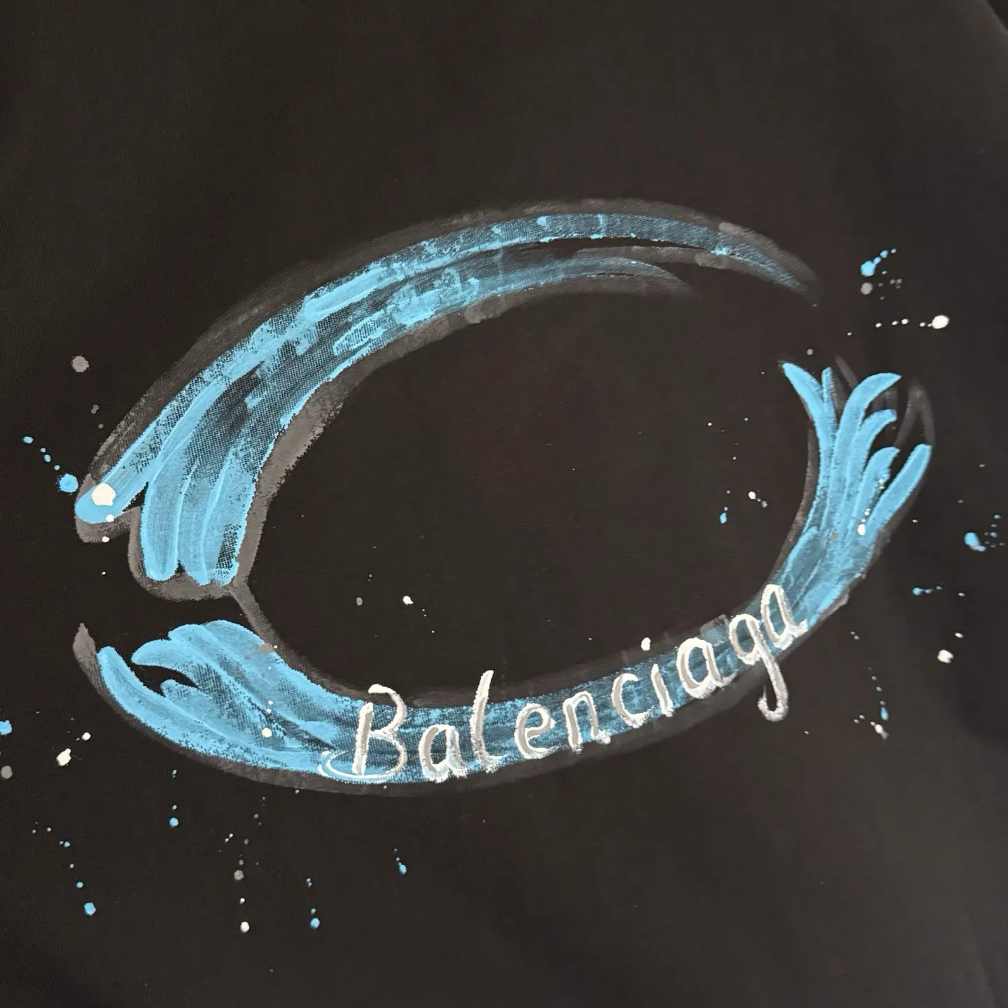 Balenciaga 25Ss Embroidery Cotton Short Sleeve T-Shirt Street