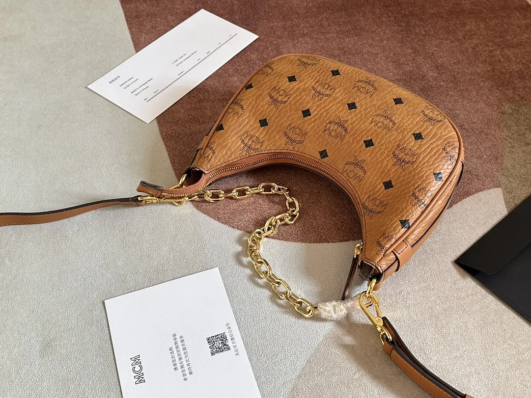 Hobo 牛皮 MCM 月牙包 Aren Visetos半月形H 腋下包 復古腋下背款