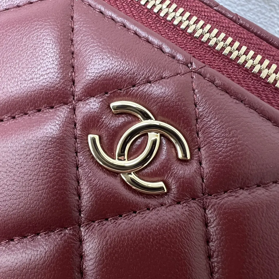 Chanel 19 小號 紅色 皮革 菱格絎縫 鏈條包