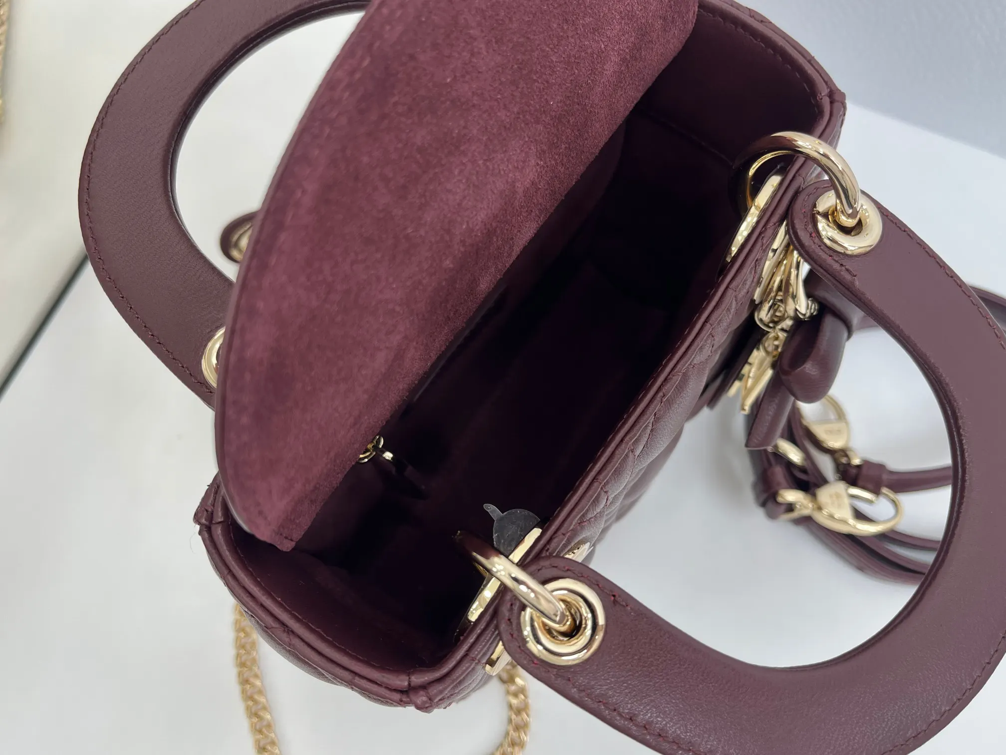 Dior Lady Dior Lady 酒红链条包 藤格手提