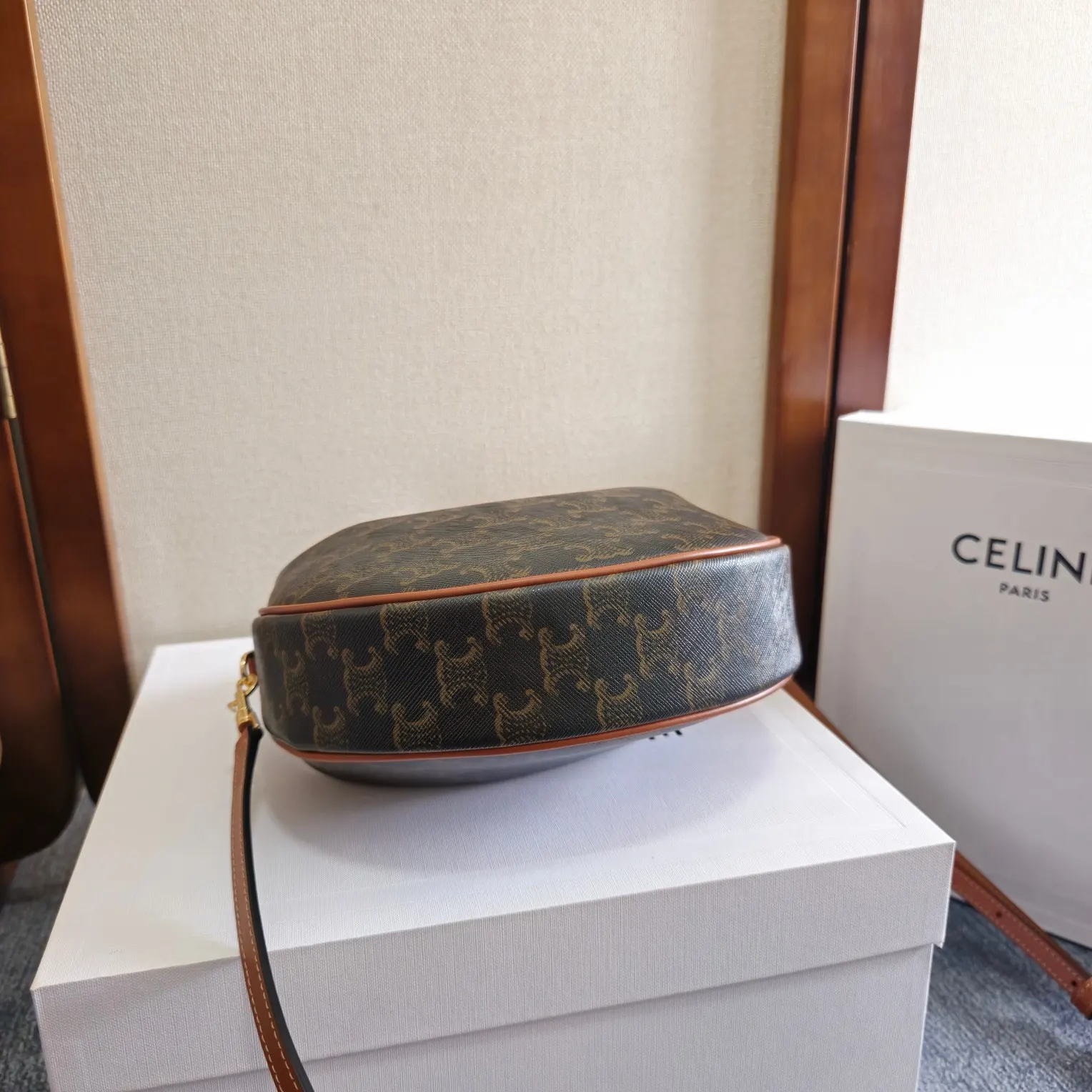 Monogram Crossbody Bag Commuter Lightweight Leather
