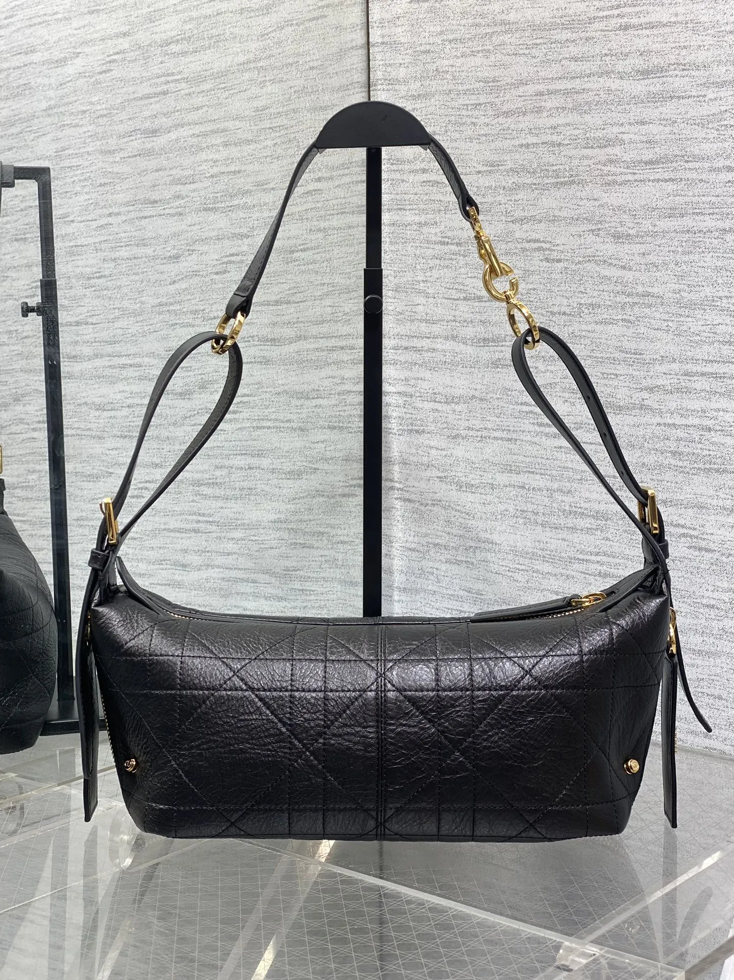 Dior 黑色月牙包 金链手提斜挎 手提包