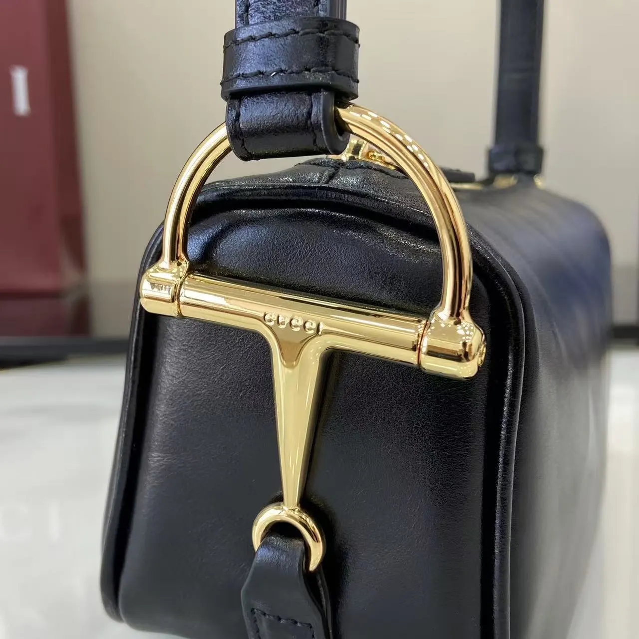 Gucci Horsebit 1955 老花马衔扣肩背包 单肩斜挎