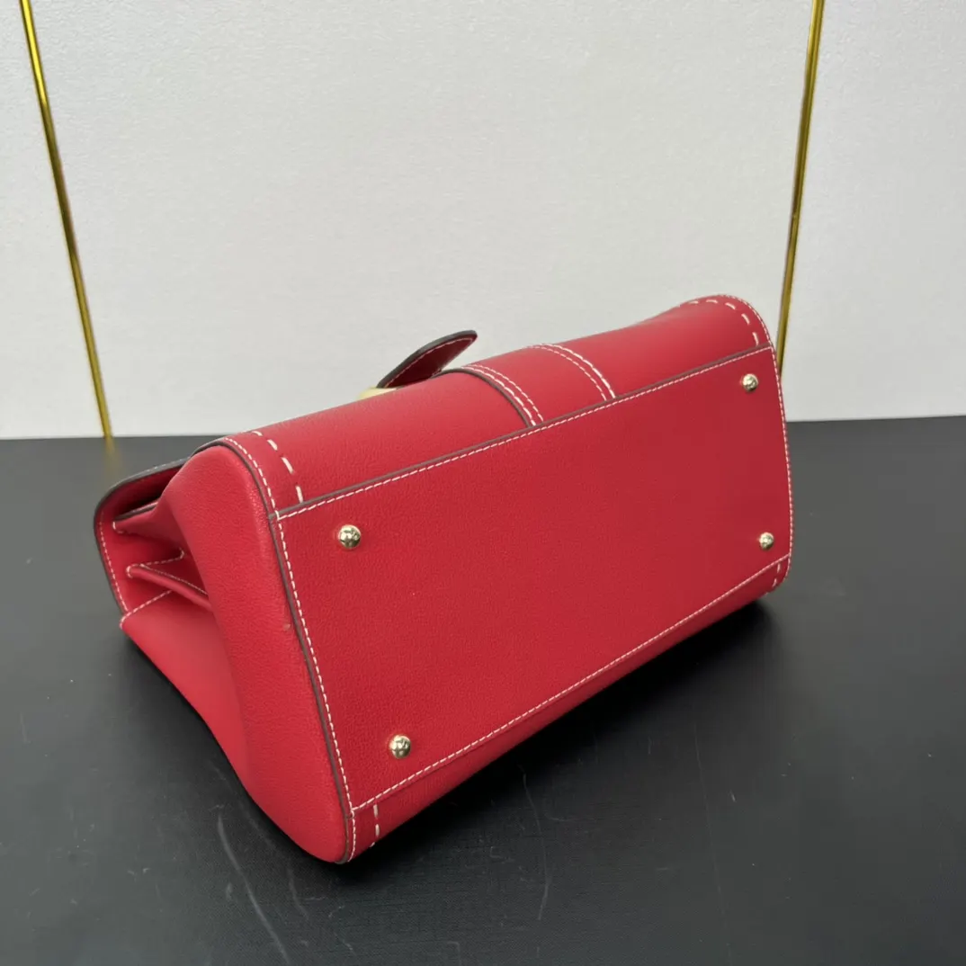 Delvaux 焦糖色 小牛皮 手提包 通勤手提款