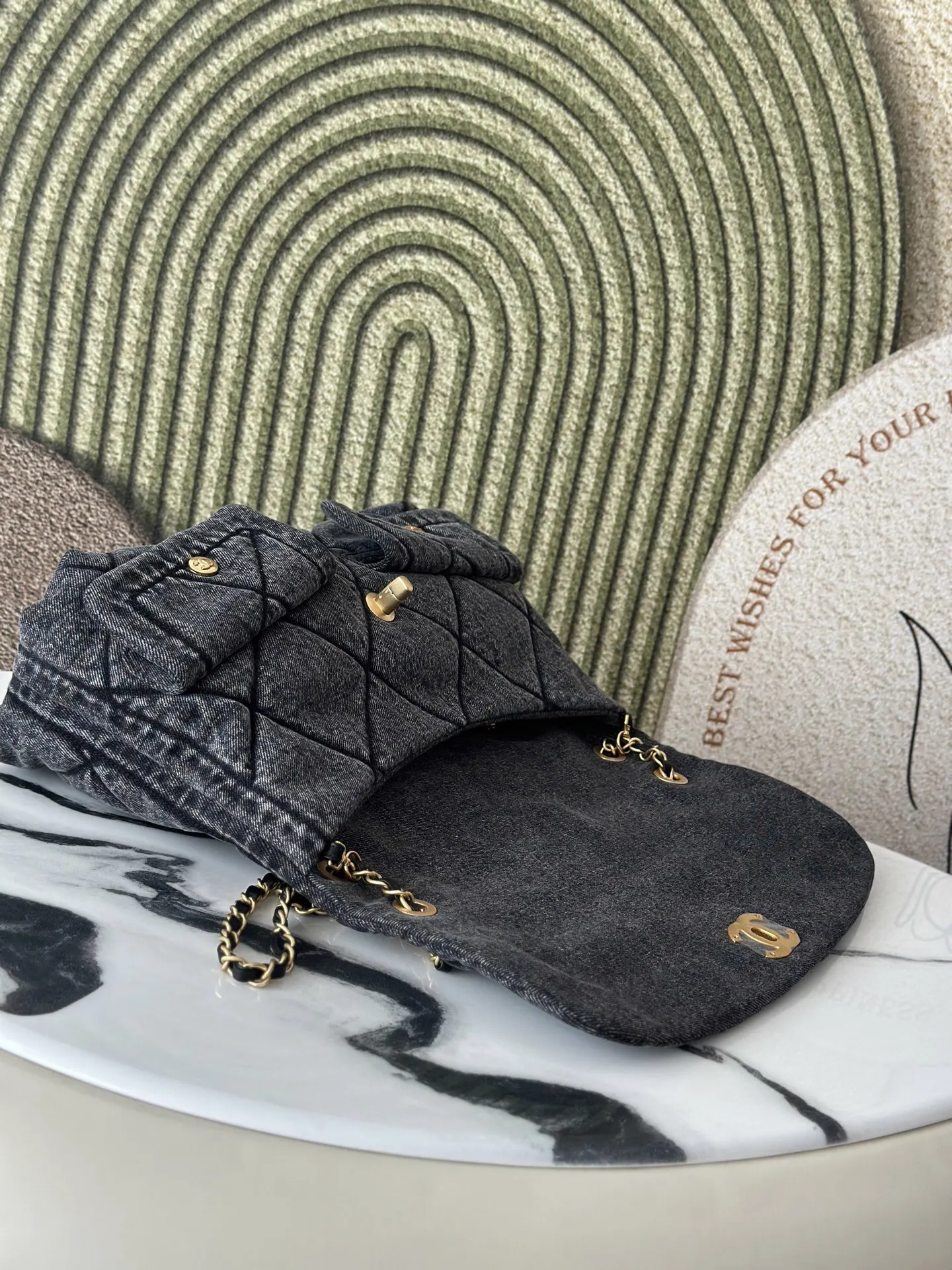 CHANEL 金色 牛仔 鏈條包 精致鏈條款