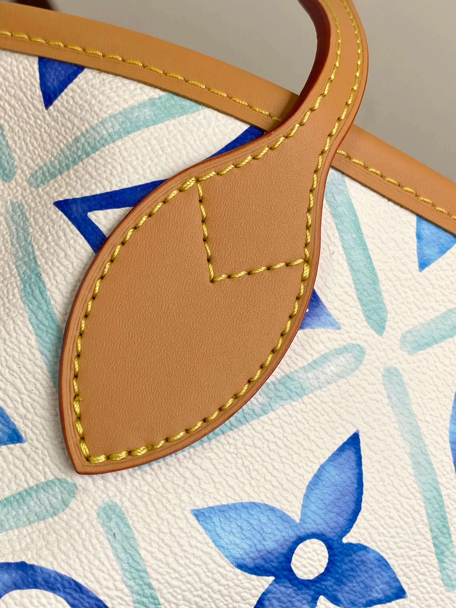 LV Neverfull 藍色 紅色 帆布 托特包 大容量托特款