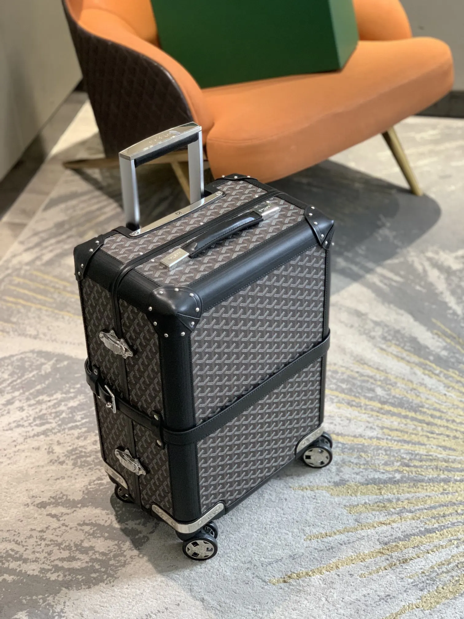 Goyard 空白 承接定制自主品牌 档口摆版logo已 行李箱 旅行拉杆款 輕便出行款
