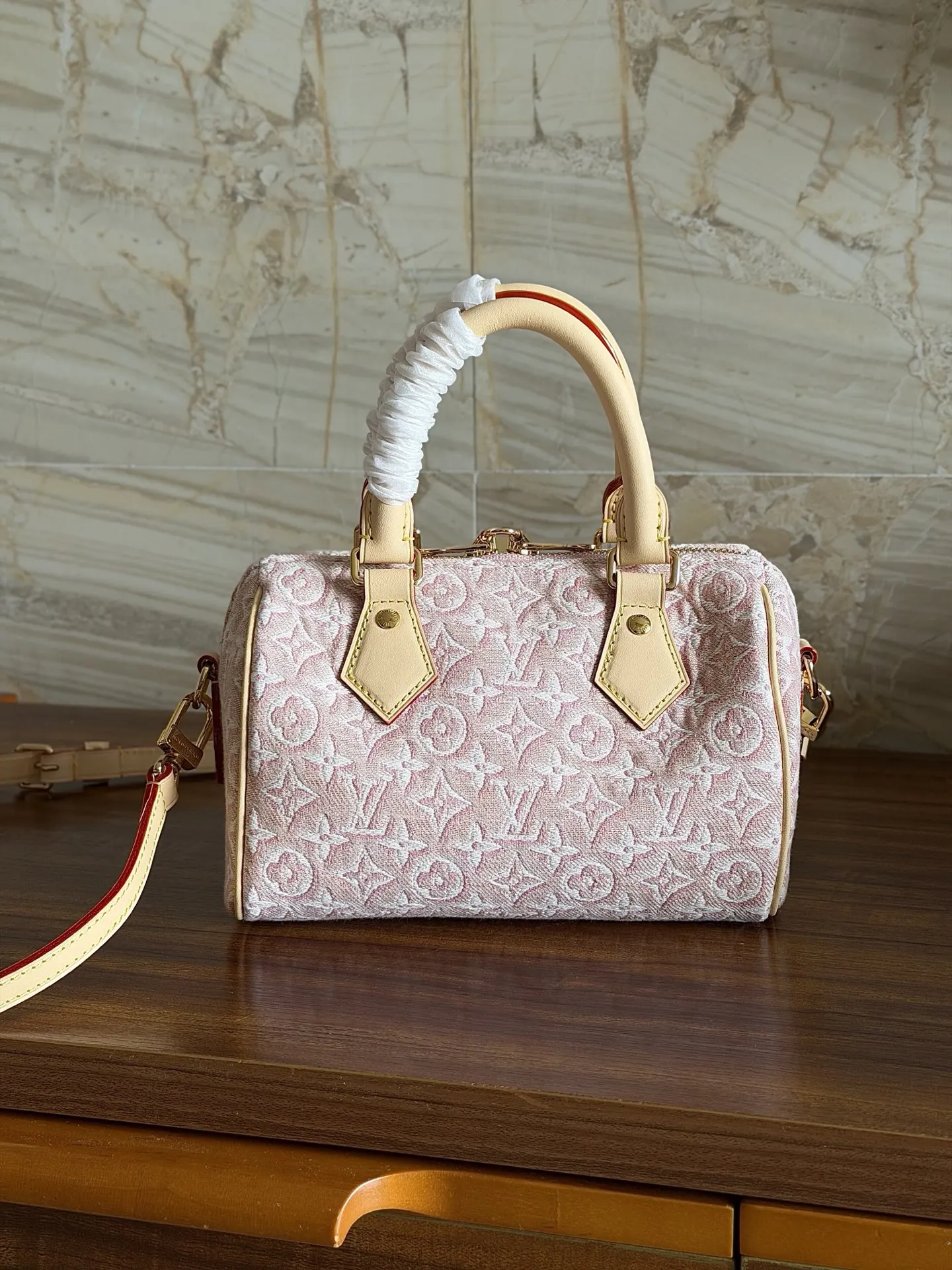 LV Speedy 粉色 帆布 收納包 旅行收納款