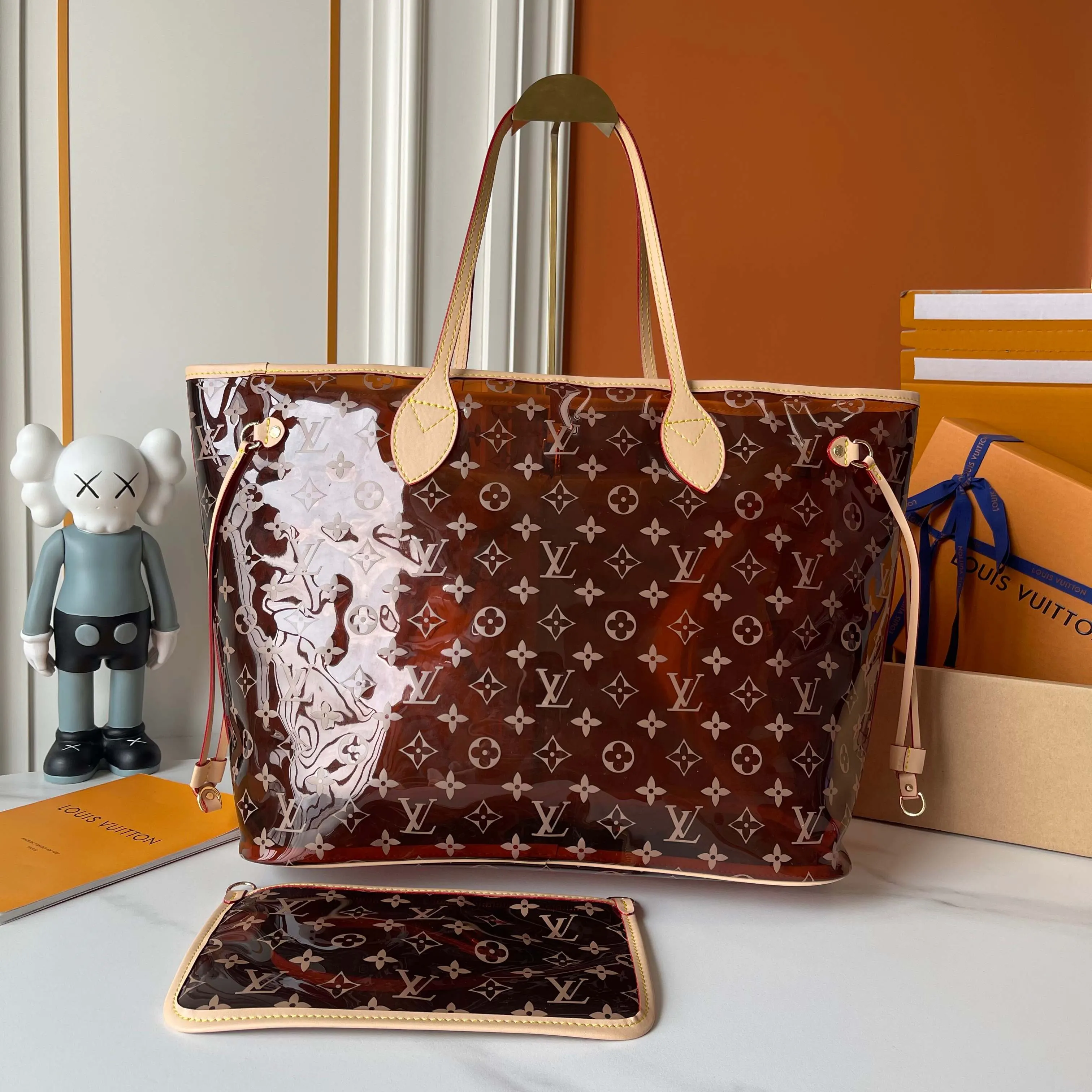 Neverfull 棕色 藍色 牛皮 托特包 大容量托特款