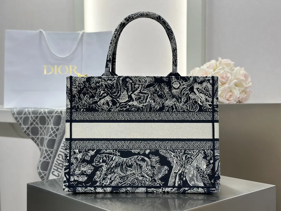 中号托特 藍底老虎中号 托特包 大容量托特款