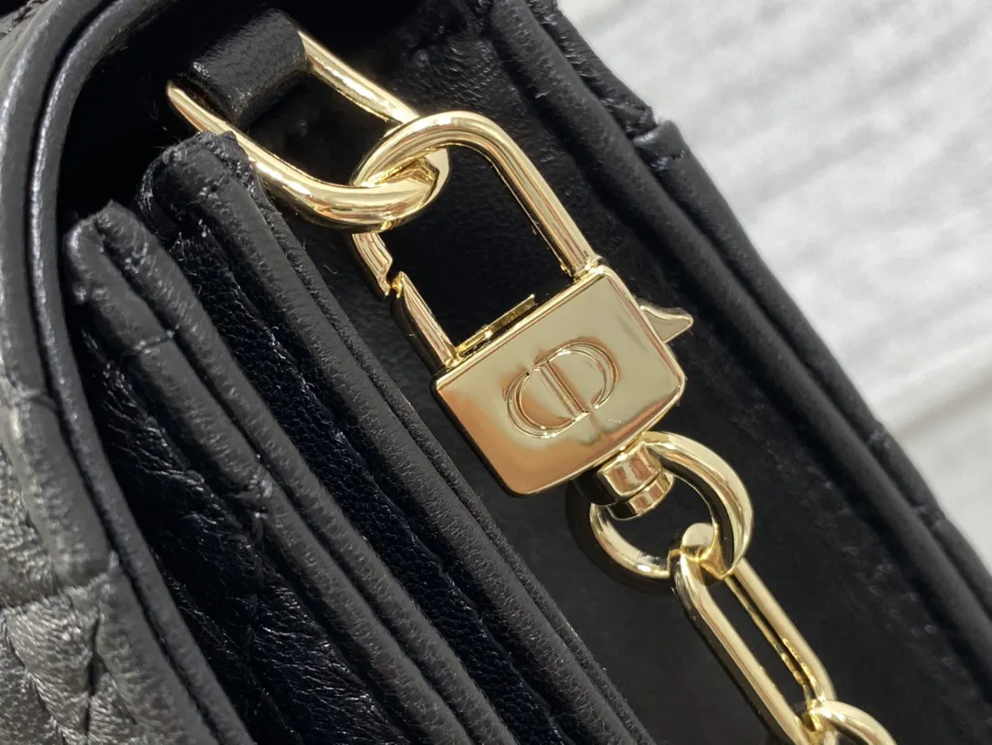 Dior 黑色羊皮手拿包 晚宴手拿