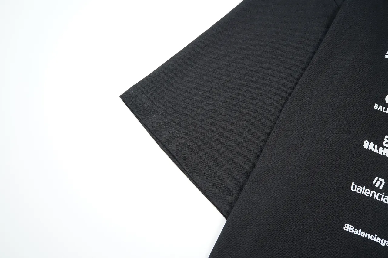 Balenciaga 黑色 Logo 印花 短袖T恤