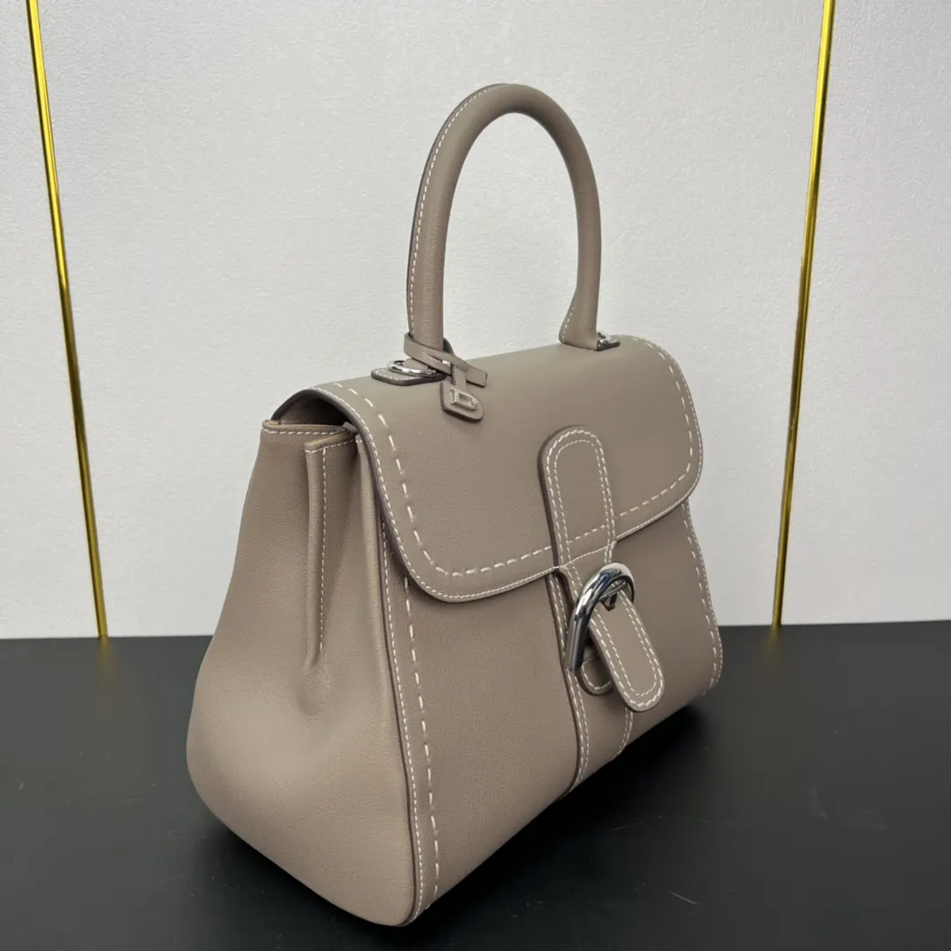 Delvaux 焦糖色 小牛皮 手提包 通勤手提款
