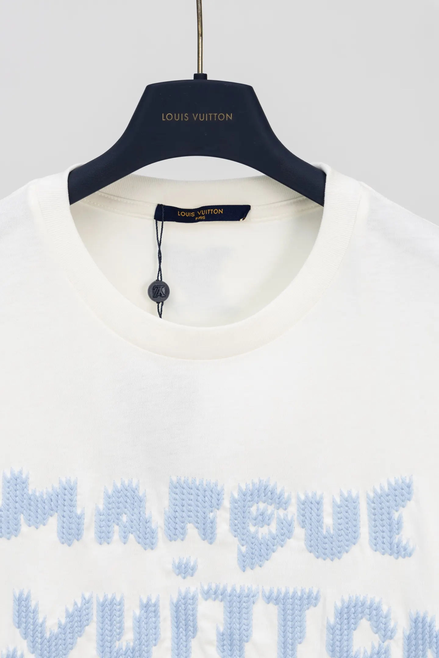 Louis Vuitton Blue Embroidered T-Shirt