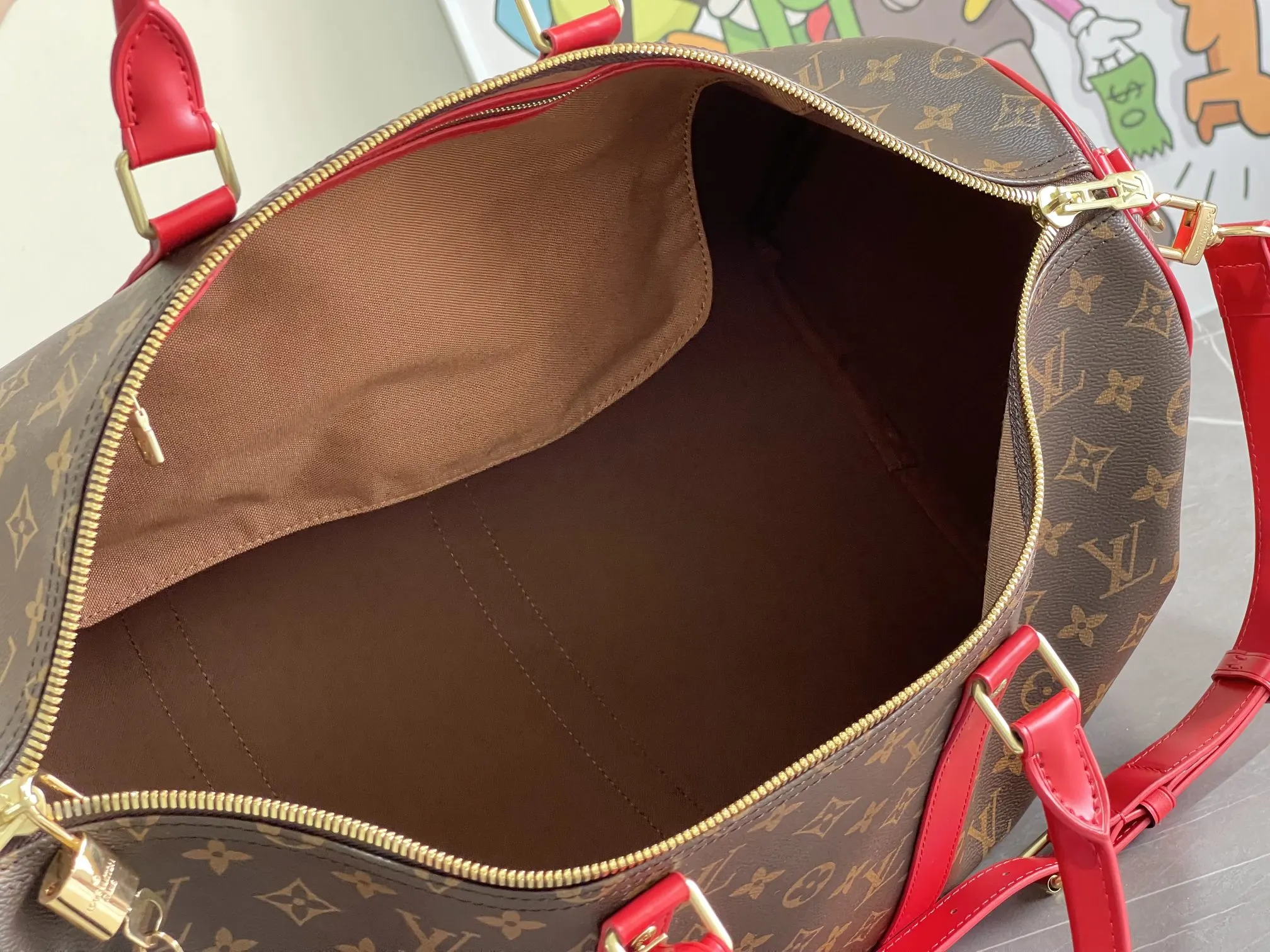 Keepall 金色 牛皮 旅行袋 大容量旅行款