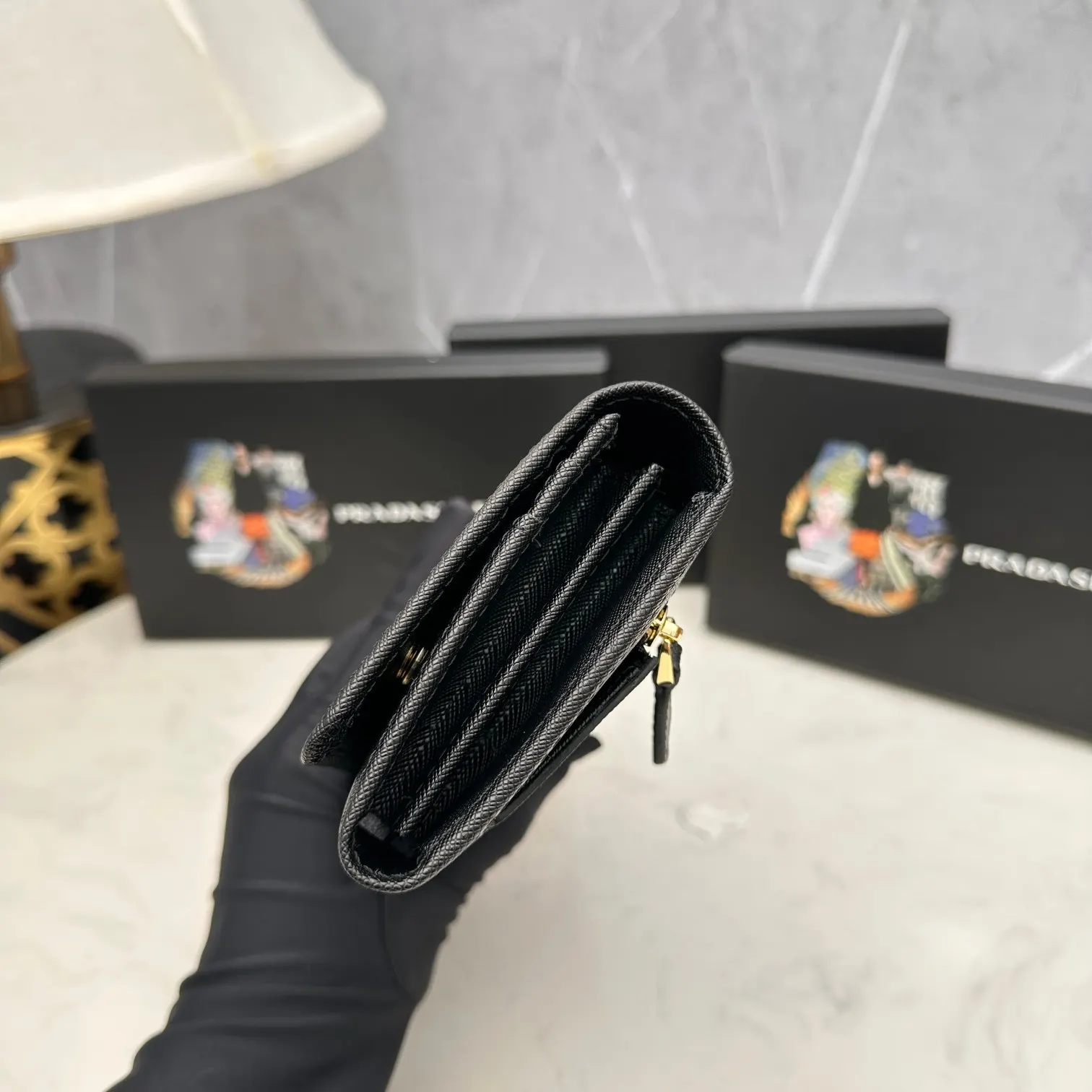 Prada Black Wallet Leather