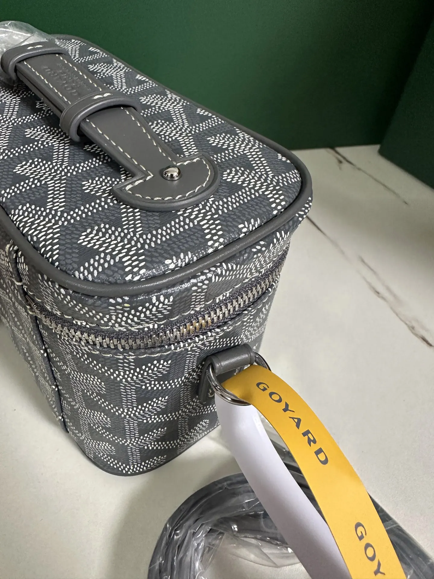 Goyard Yellow Cosmetic Pouch Leather
