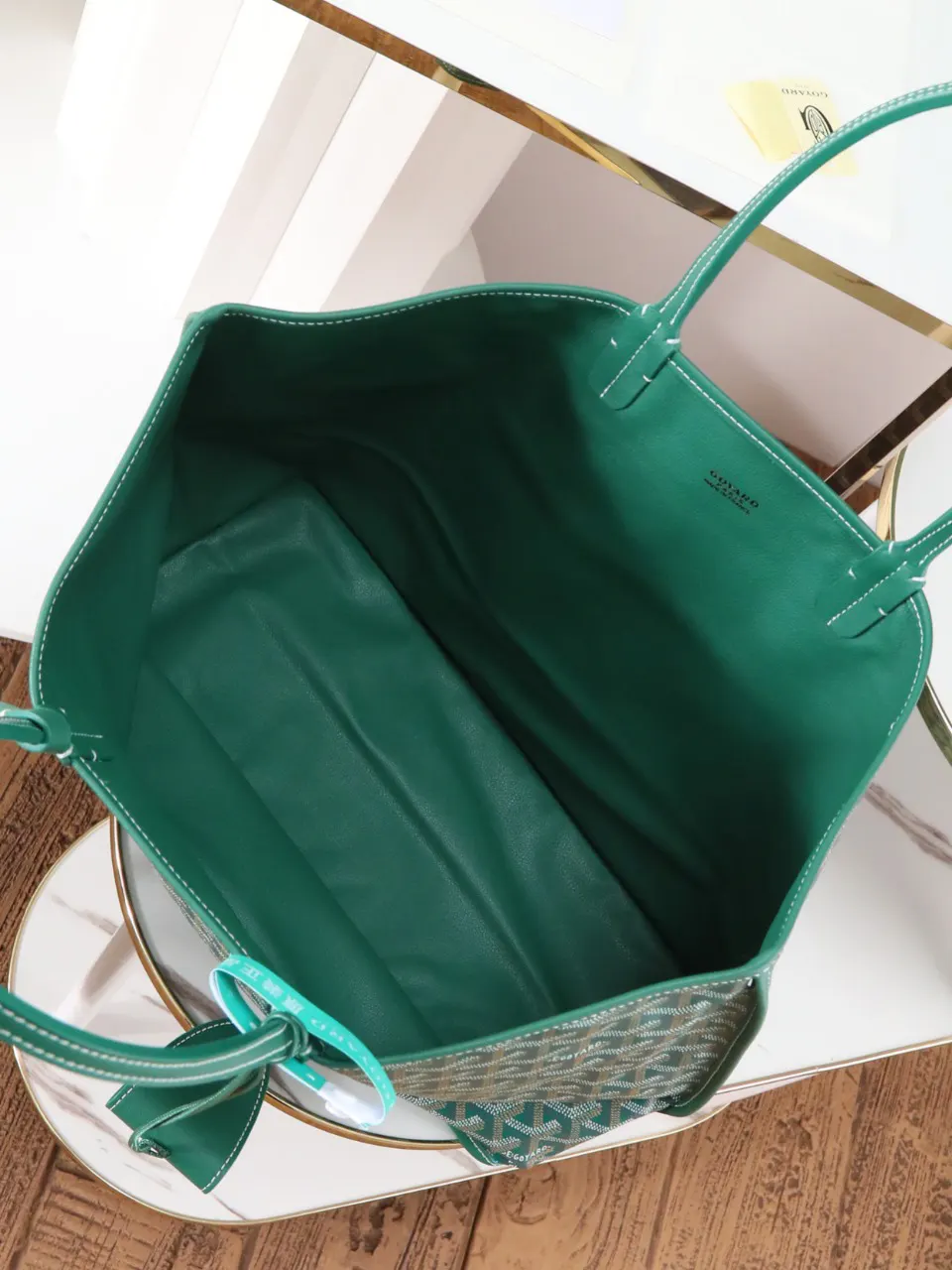 Goyard Green Hobo Shoulder Bag Vintage Canvas