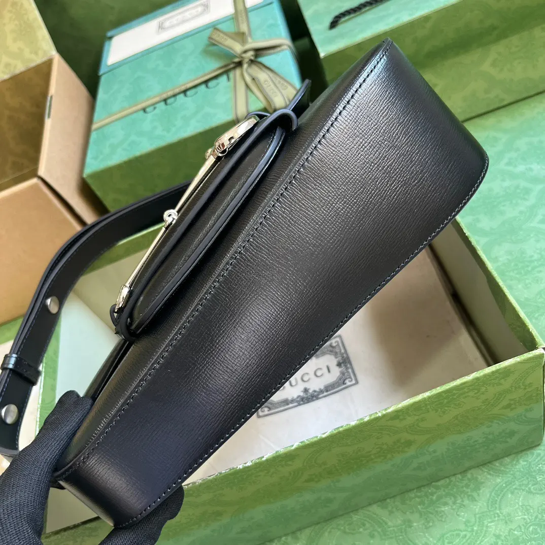 Gucci Horsebit 1955 老花马衔扣肩背包 单肩斜挎