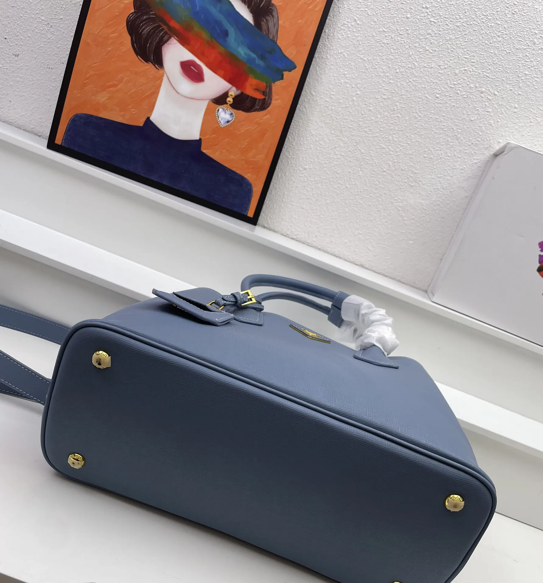 Prada Saffiano 十字纹牛皮 购物袋 輕便实用 托特包