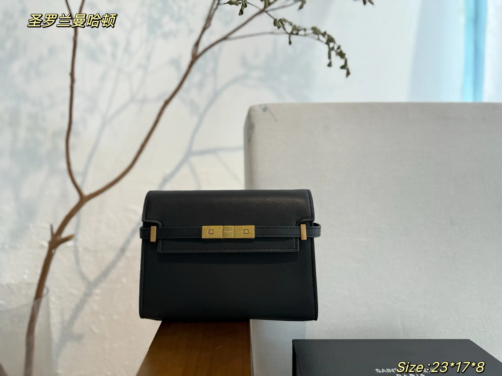 YSL Manhattan 牛皮 腋下包 復古腋下背款