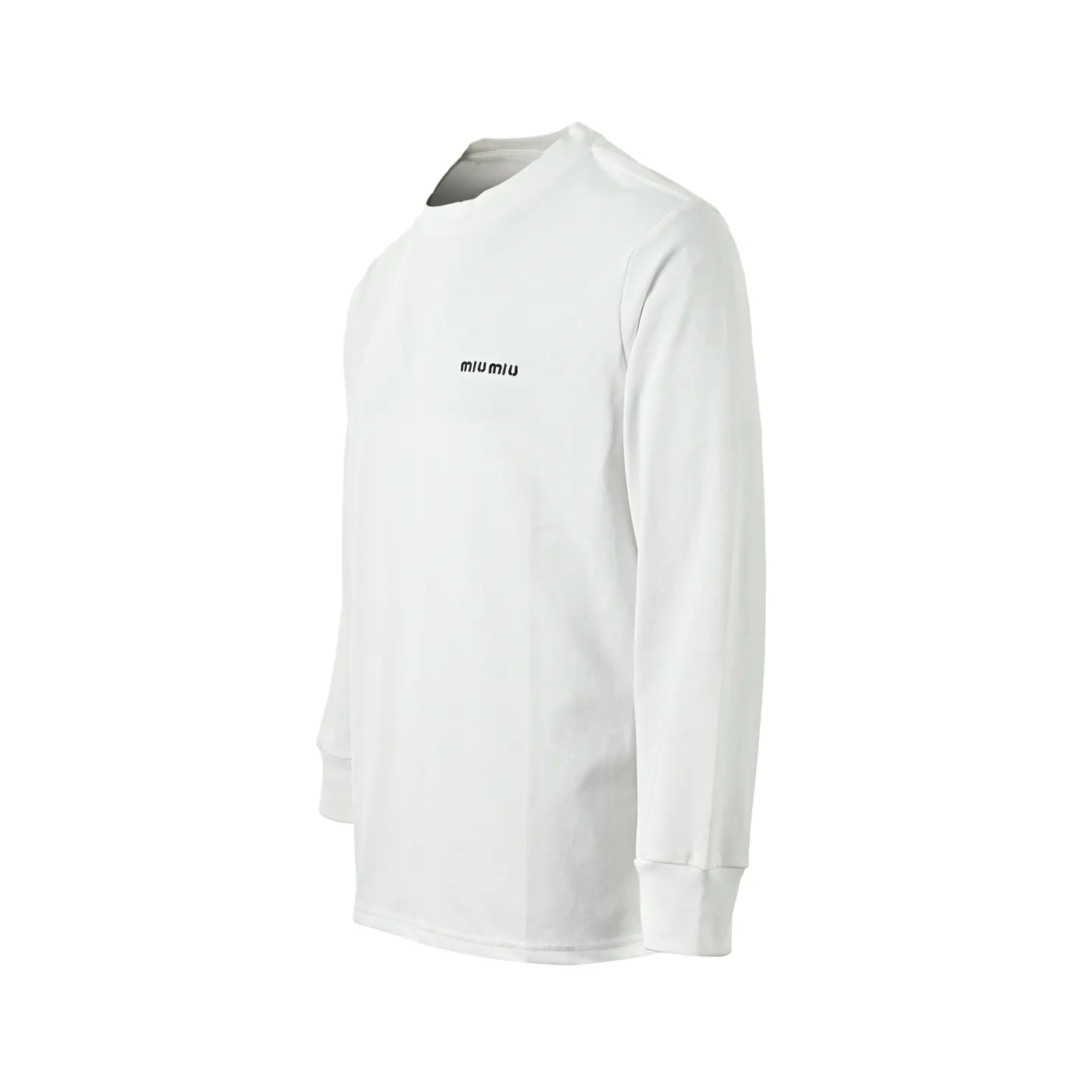 Miu Miu 25SS Embroidery Cotton Long Sleeve T-Shirt Daily Versatile Style Image 5 Miu Miu 25SS Embroidery Cotton Long Sleeve T-Shirt Daily Versatile Style Image 5