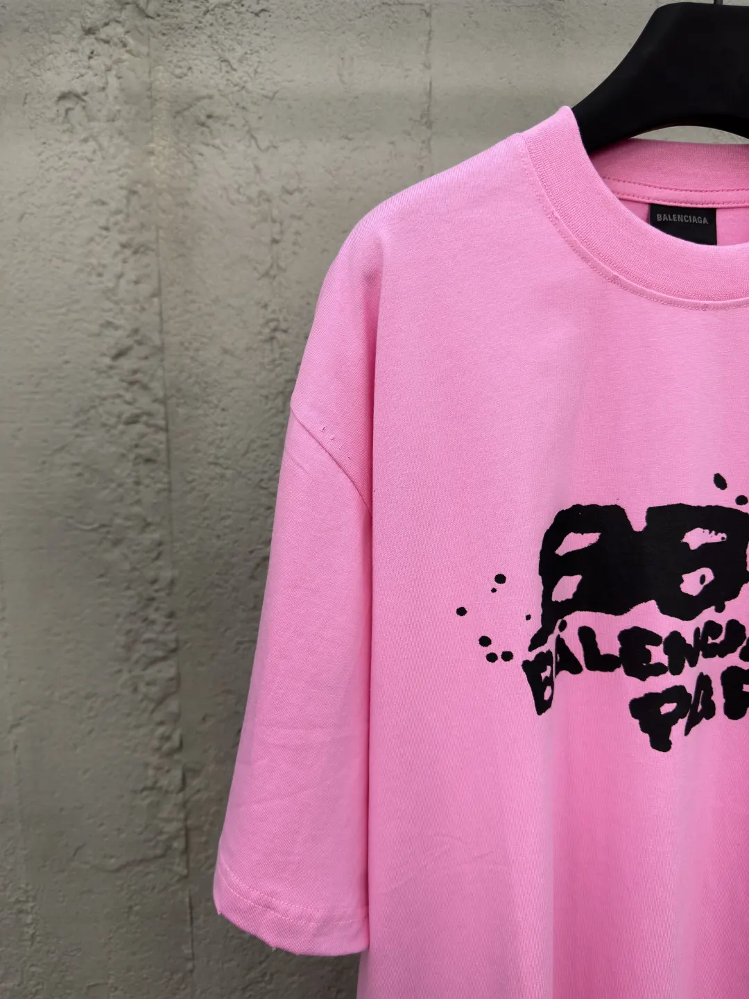 Balenciaga 粉色 纯棉 Logo 短袖T恤