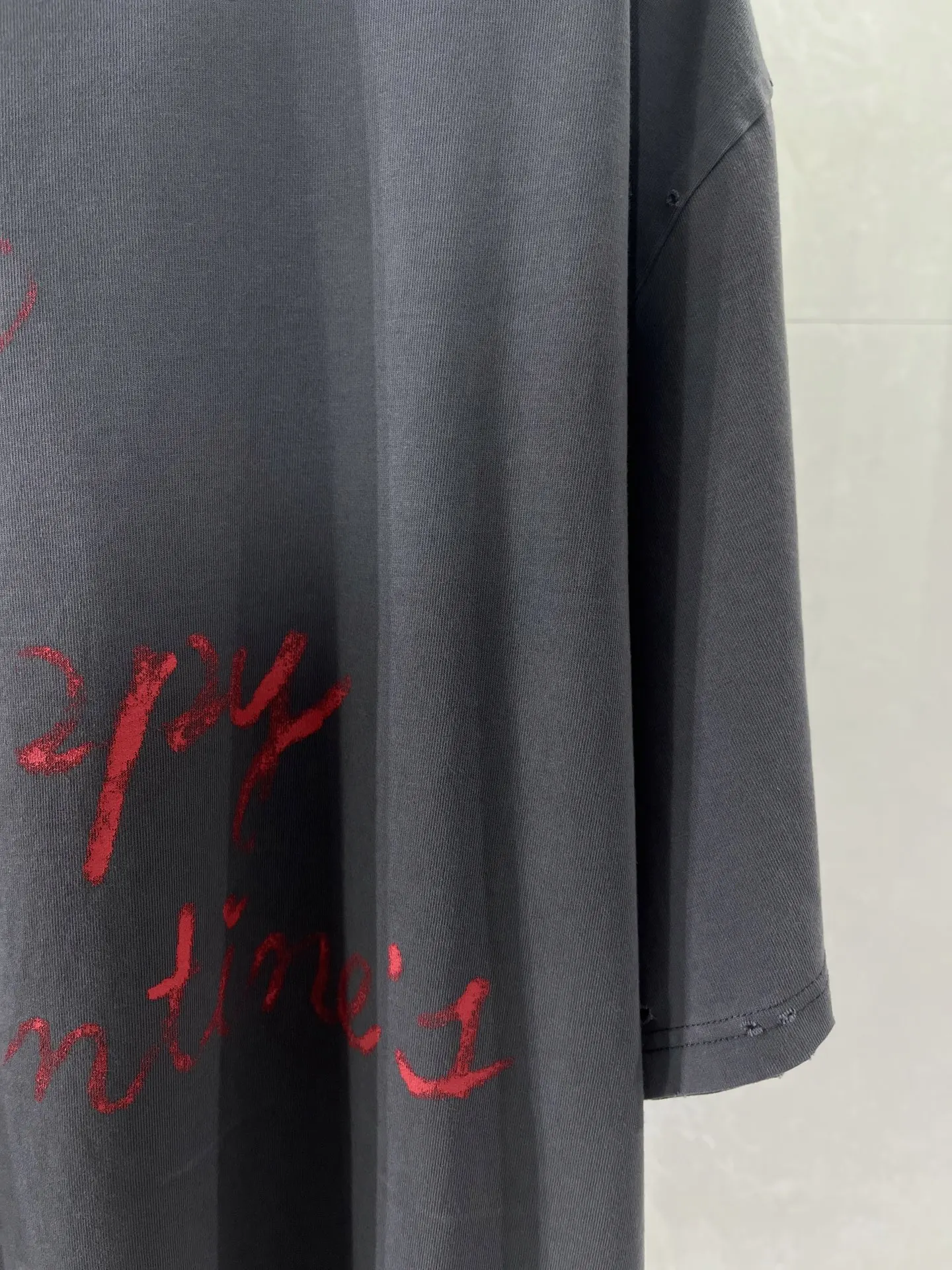 Balenciaga Gray Logo Short Sleeve T-Shirt Street