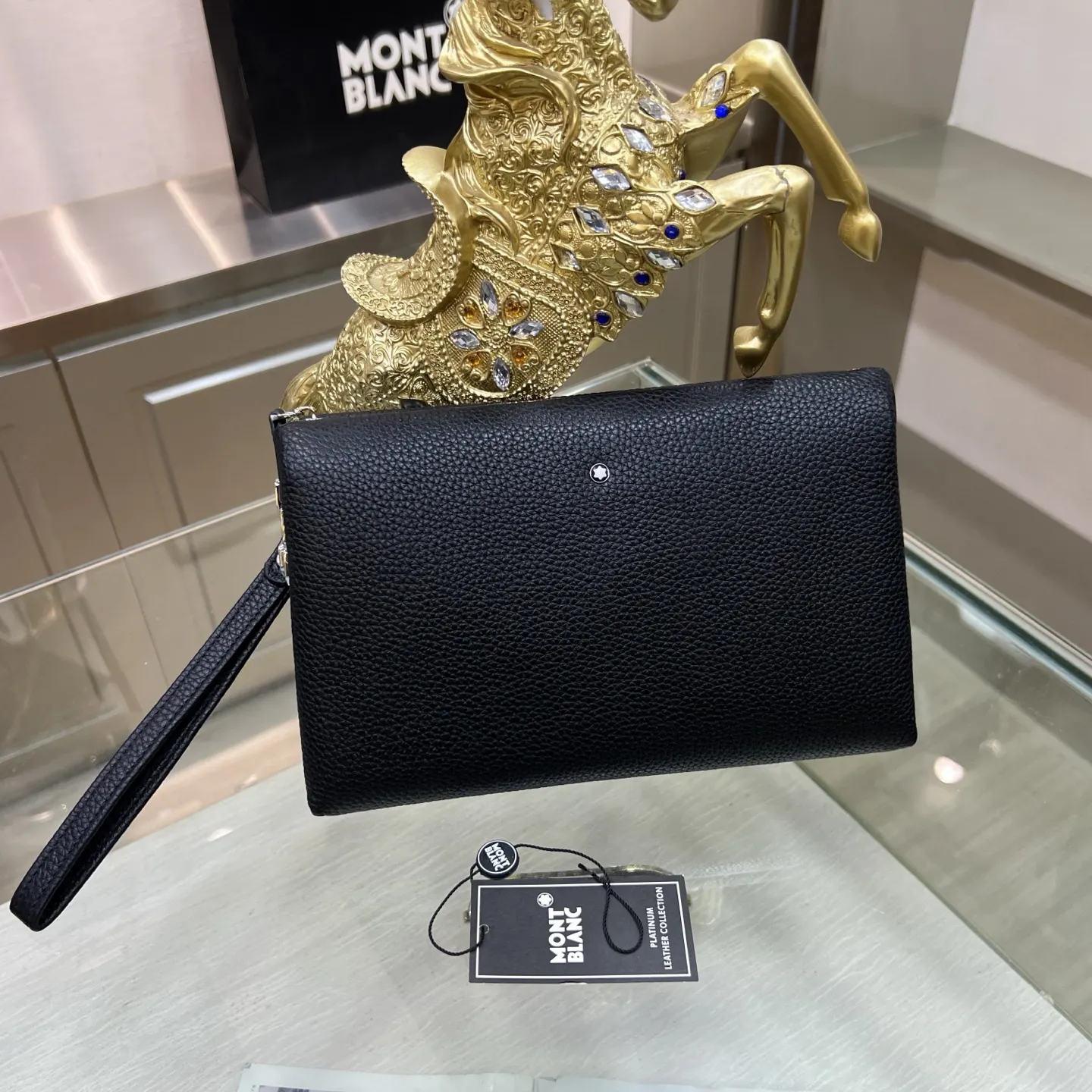 MONTBLANC万宝龙 黑 万宝 手拿包 精致手拿款