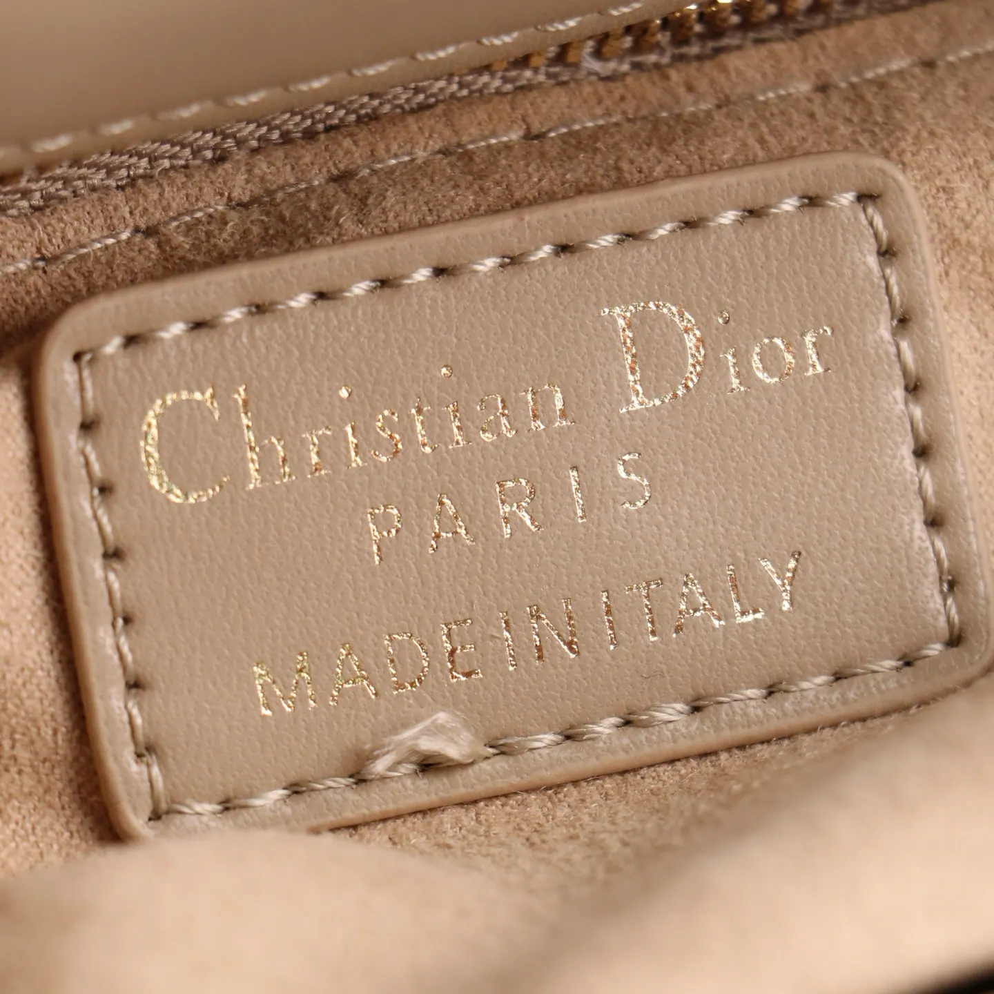 Dior Lady Dior 小号 米色 皮革 手提包