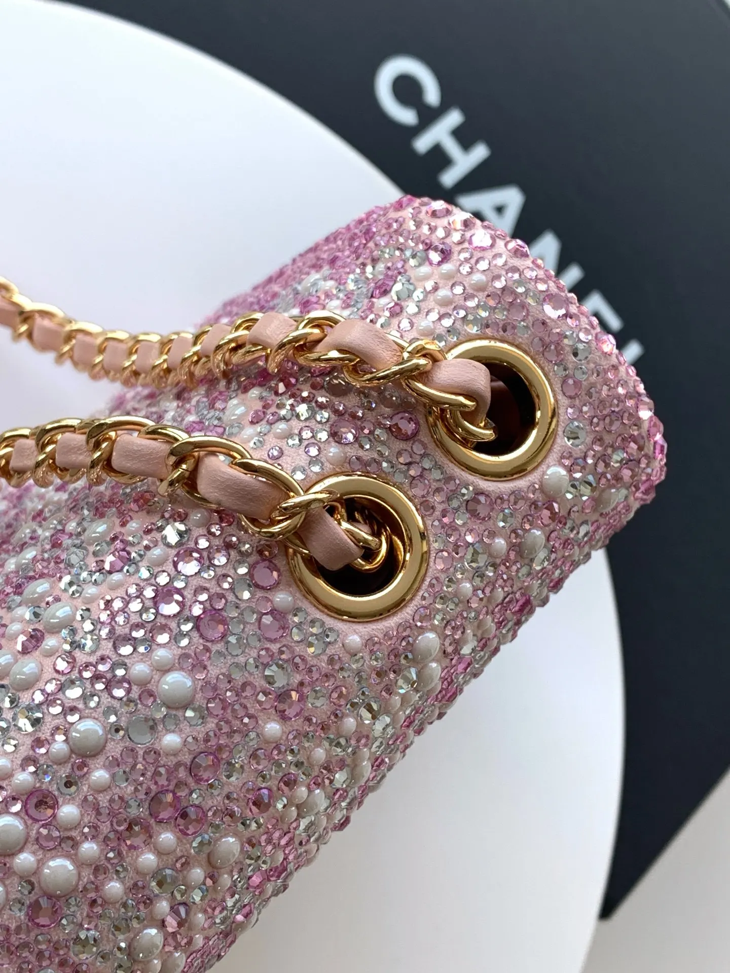 Pink Silver Chain Bag